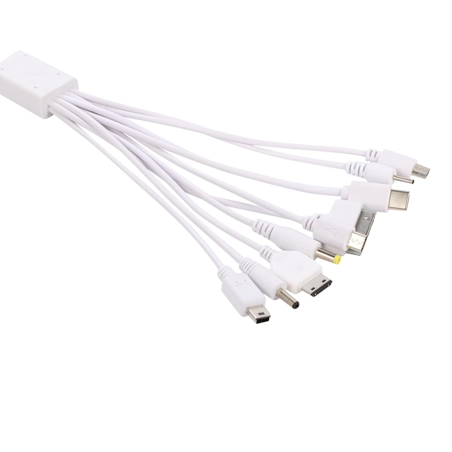 10 in 1 Universal Multifunction Cable Fit USB Charger Cell Mobile Phone MP4 Zaf White