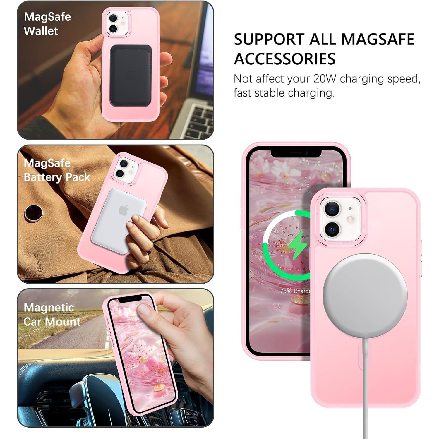 for iPhone 12 Mini Case, iPhone 12 Mini Phone Case Compatible with Magsafe Translucent Matte Back Slim Fit Full