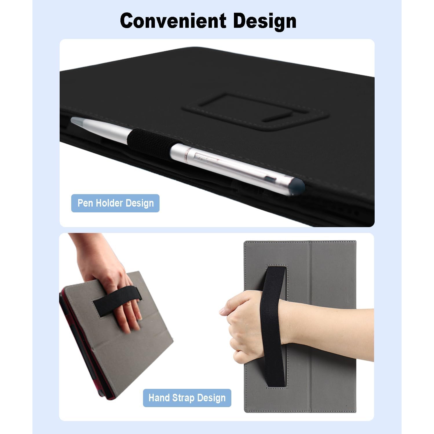 Case for Acer Iconia Tab P10 10.4 inch Tablet Cover with Hand Strap and Pencil Holder, Folding Stand Flip Case