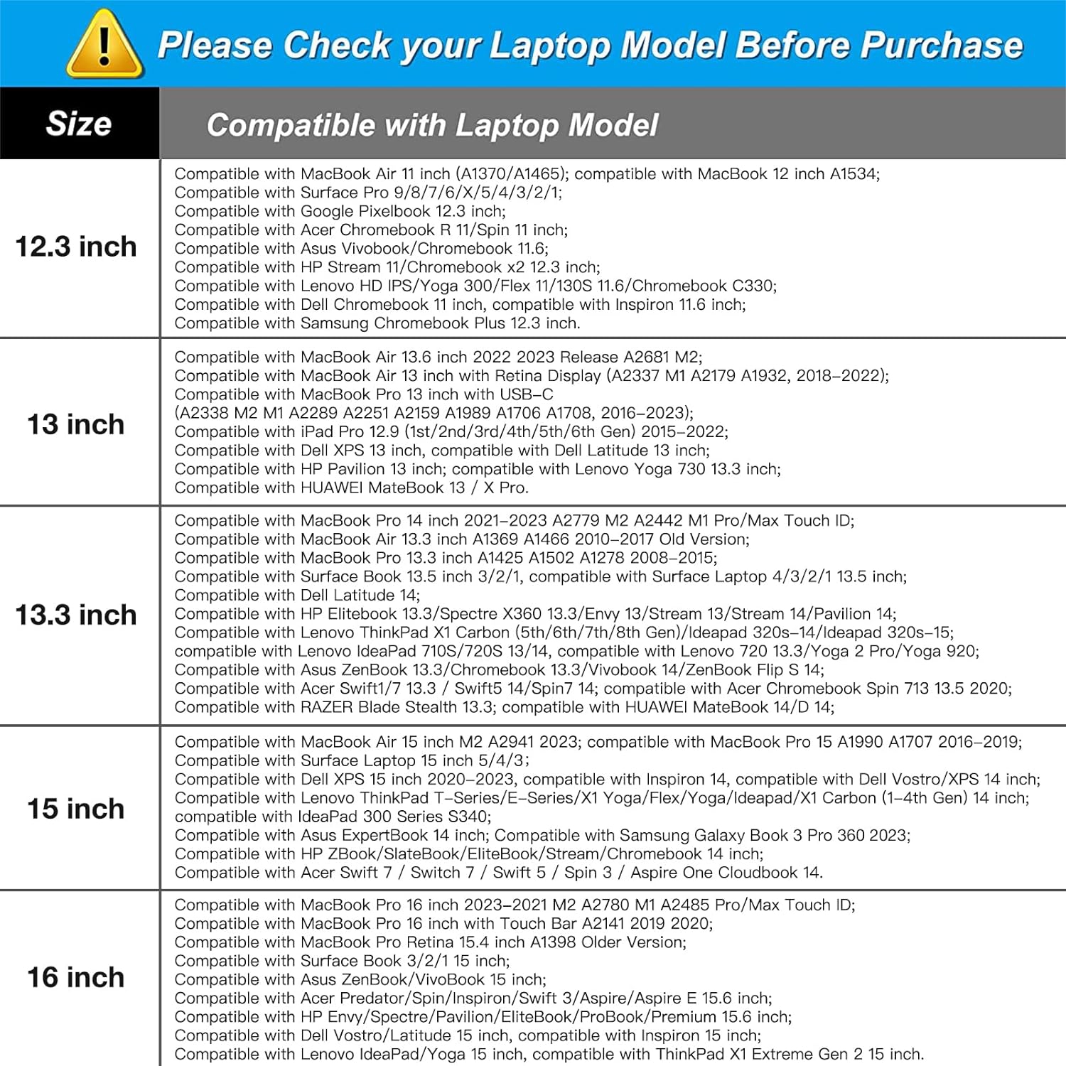 Laptop Sleeve Compatible with MacBook Air 13 inch M3 A3113 M2 A2681 M1 A2337 A2179 A1932 / Pro 13 M2 M1 A2338