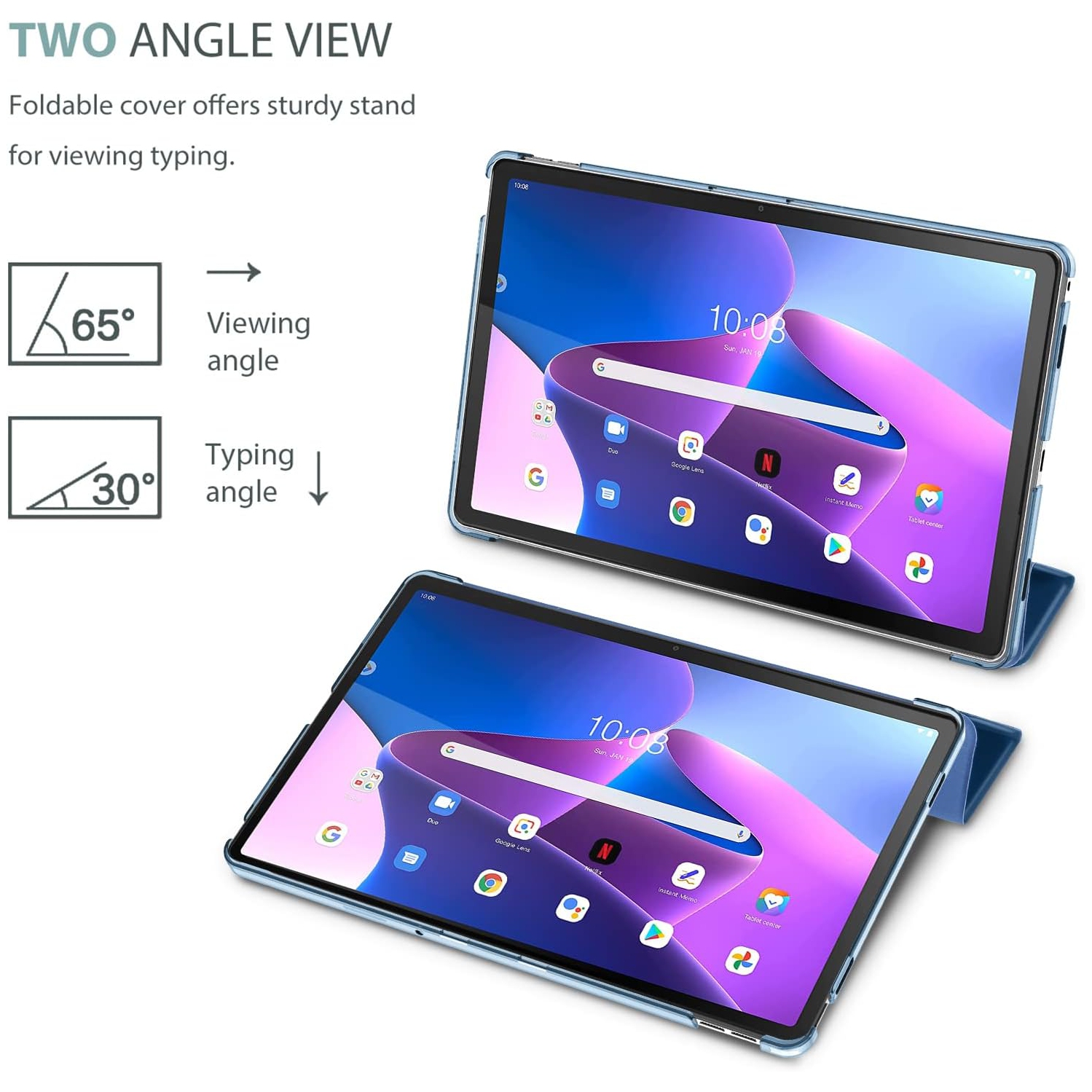 Pour l'étui pour Tab M10 Plus de 10,6&nbsp;po 2022 3ᵉ gén de Lenovo, étui mince à dos rigide protecteur Smart Cover