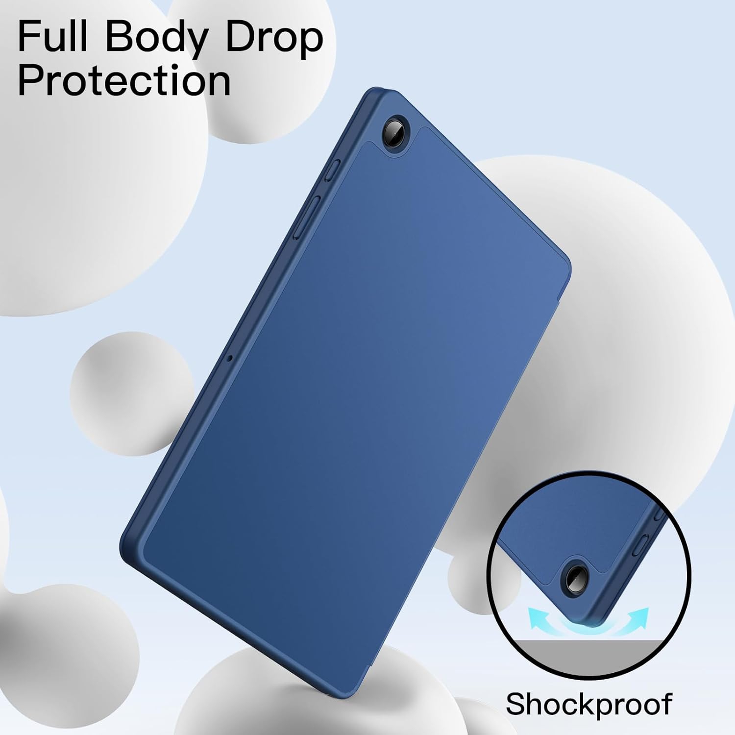 Case for Samsung Galaxy Tab A9+ / A9 Plus 11-Inch 2023, Soft TPU Tri-Fold Stand Protective Tablet Cover, Auto