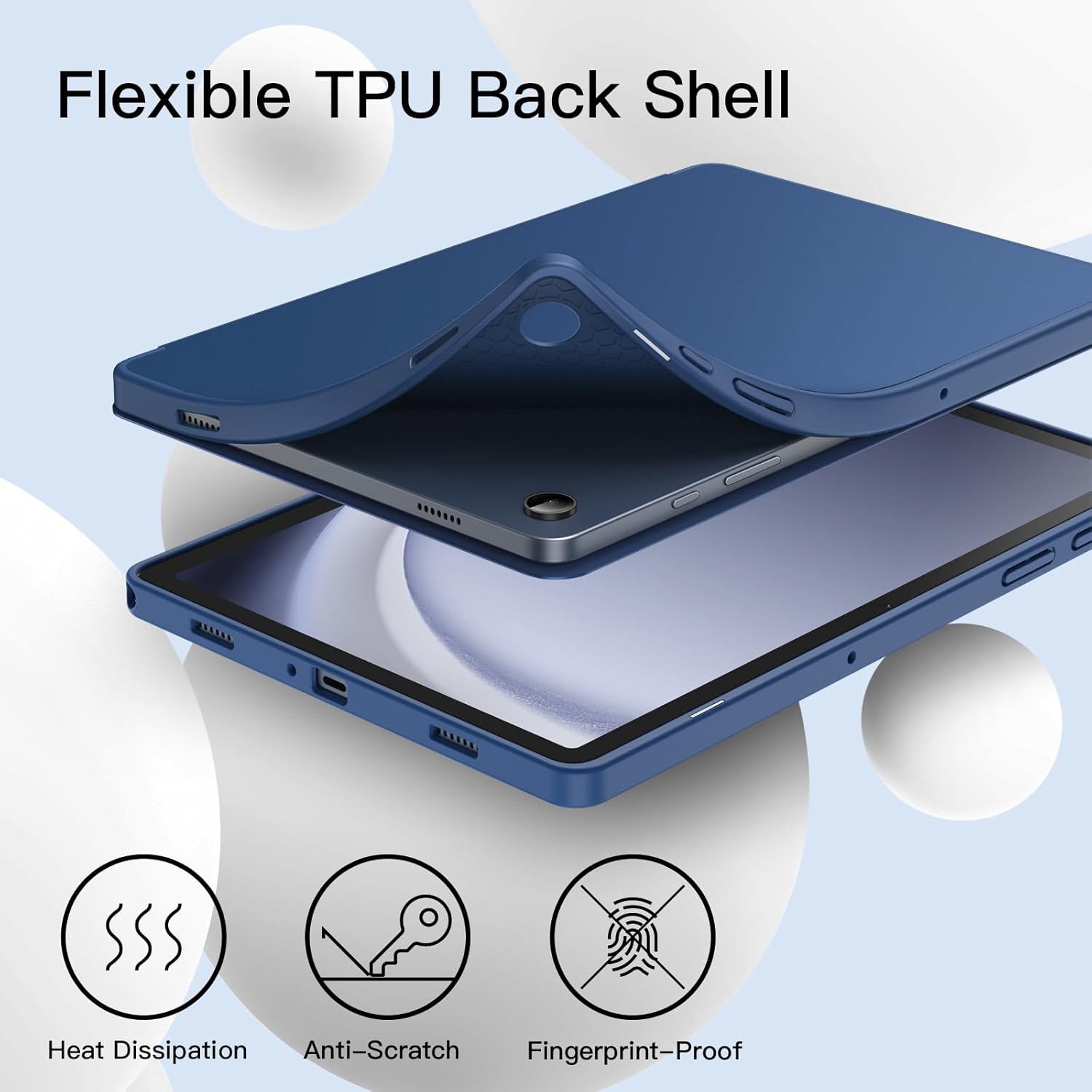 Case for Samsung Galaxy Tab A9+ / A9 Plus 11-Inch 2023, Soft TPU Tri-Fold Stand Protective Tablet Cover, Auto