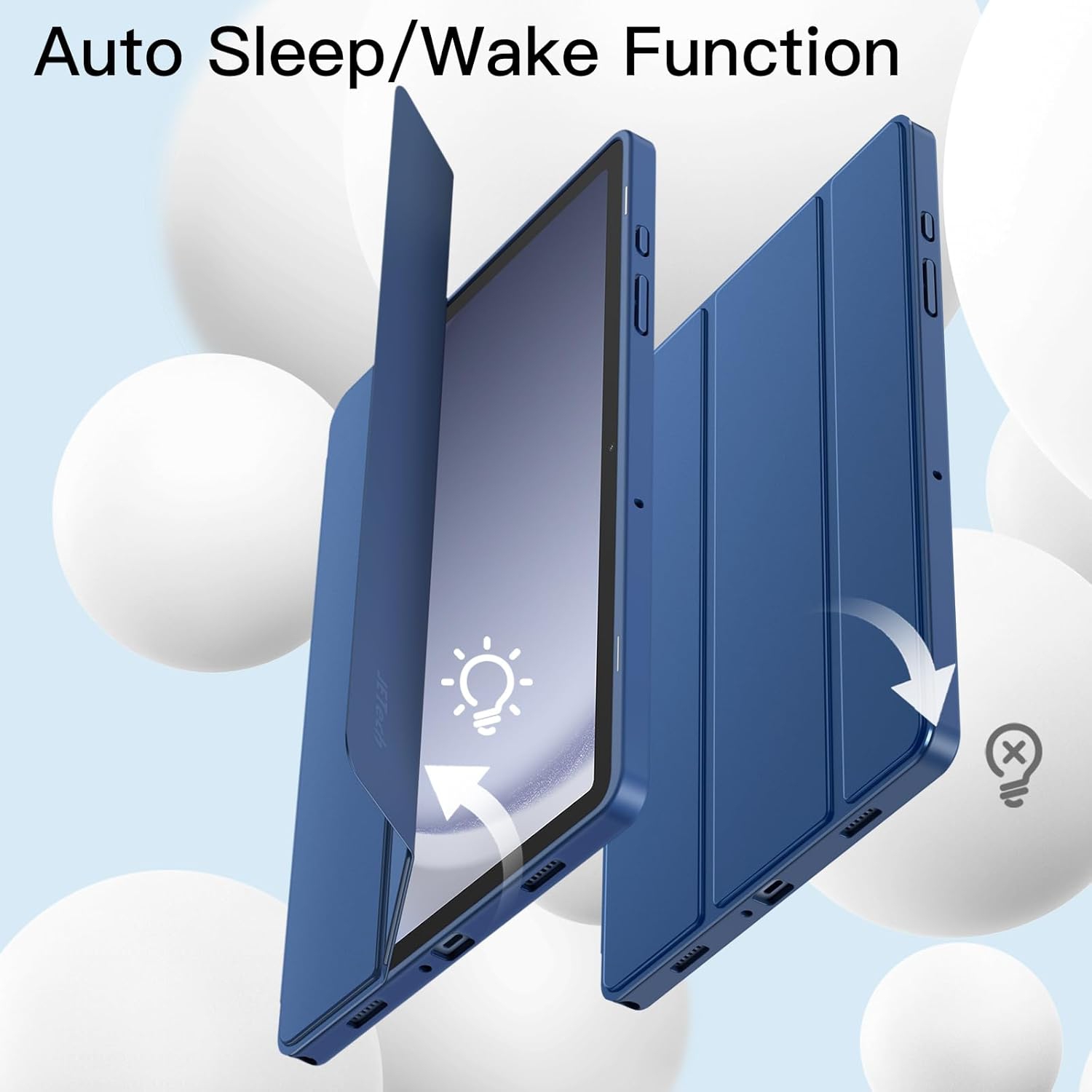 Case for Samsung Galaxy Tab A9+ / A9 Plus 11-Inch 2023, Soft TPU Tri-Fold Stand Protective Tablet Cover, Auto