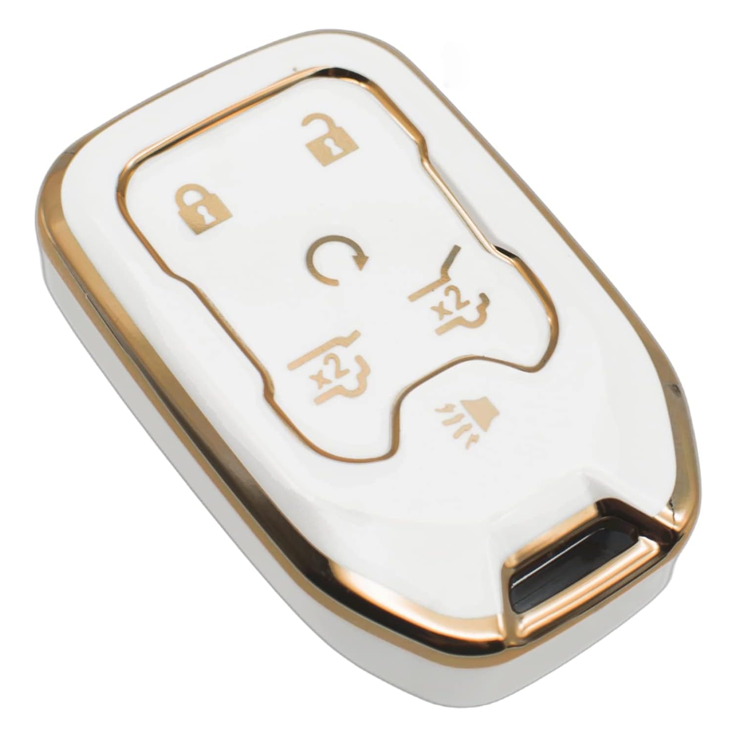 Key Fob Cover Compatible with Chevy Suburban Tahoe GMC Terrain Yukon Yukon XL Smart 6 Buttons TPU Remote