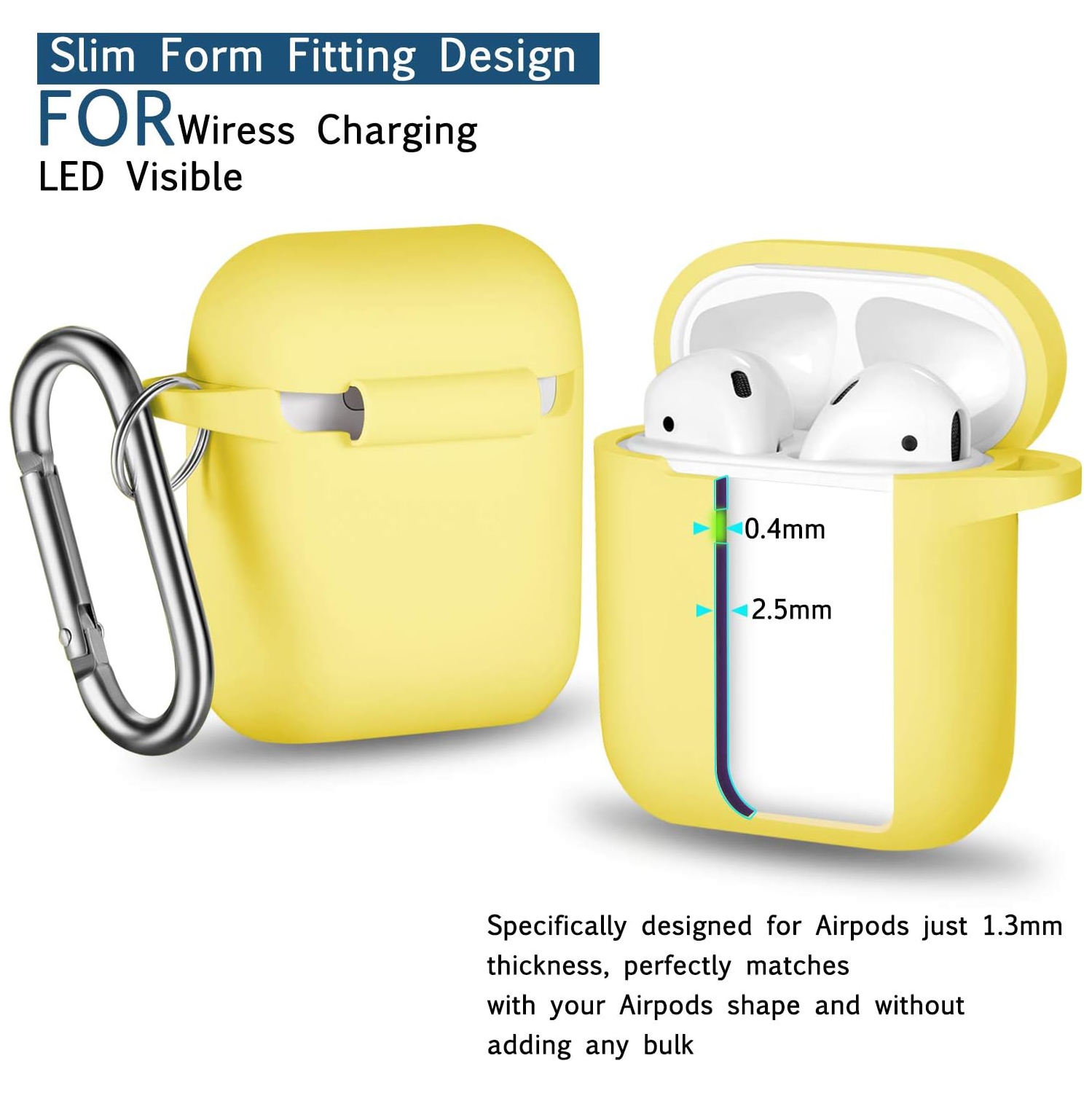 for AirPod 2nd Generation Case Cover, Soft Silicone Protective Cover with Keychain for Women Men Compatible