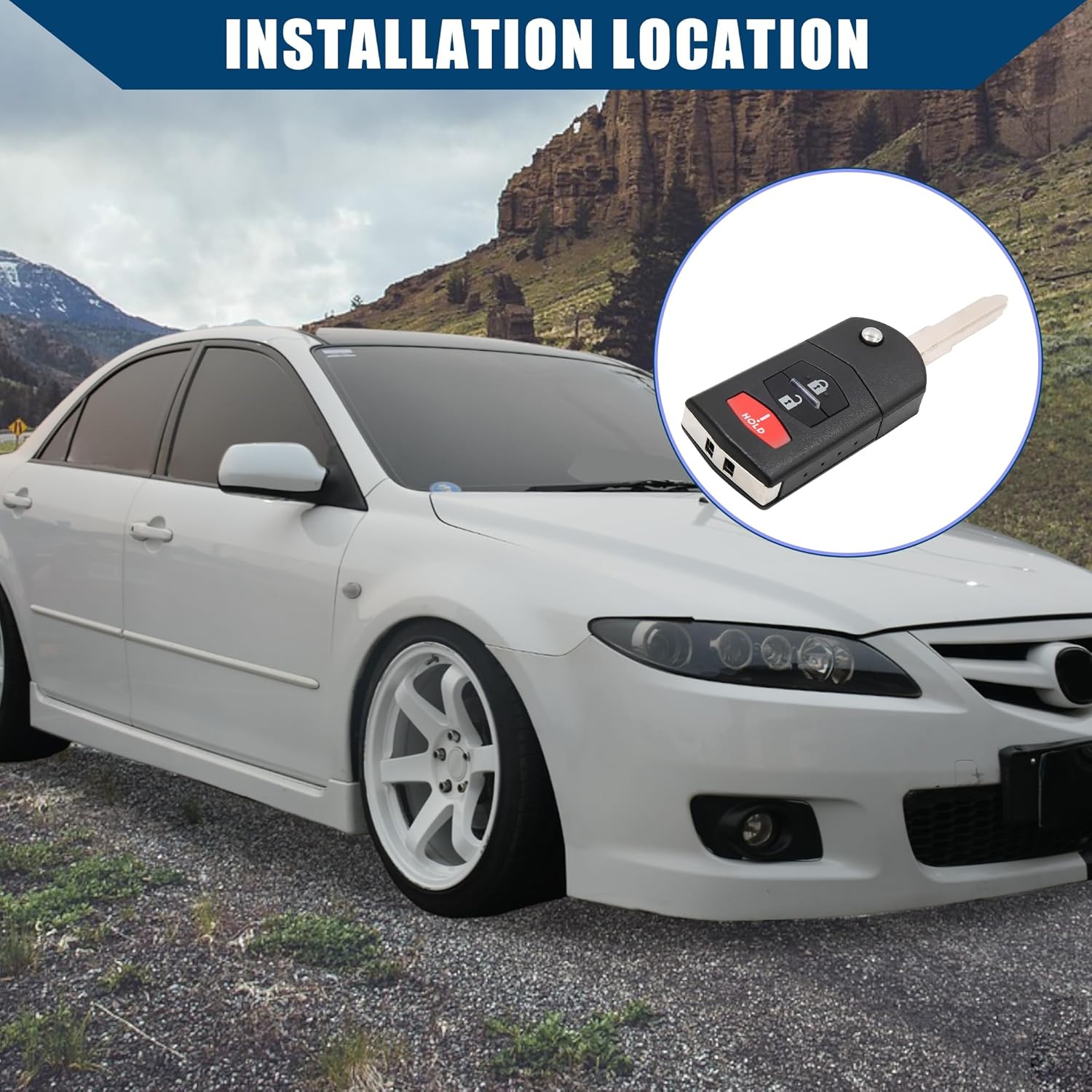 Car Replacement Key Fob Shell Case KPU41788 for Mazda 6 2005-2008/3 Key Button Shell Case/Durable/ / 1