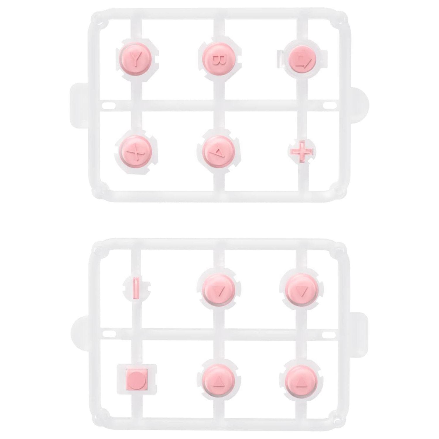 Replacement Controller ABXY Direction Home Capture + - Jelly Buttons, Two-Tone Pale Red & Clear w/Symbols