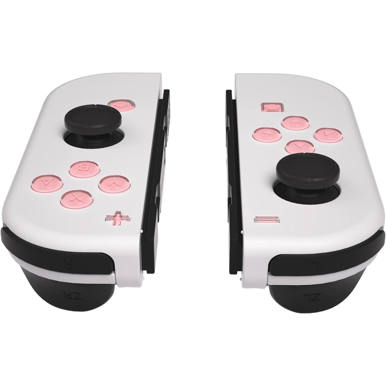 Replacement Controller ABXY Direction Home Capture + - Jelly Buttons, Two-Tone Pale Red & Clear w/Symbols