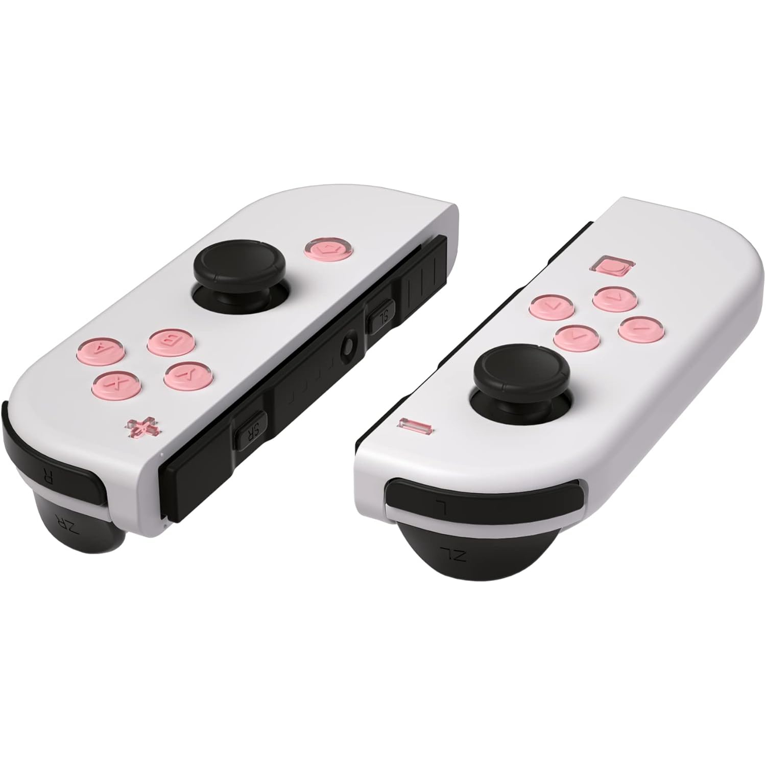 Replacement Controller ABXY Direction Home Capture + - Jelly Buttons, Two-Tone Pale Red & Clear w/Symbols