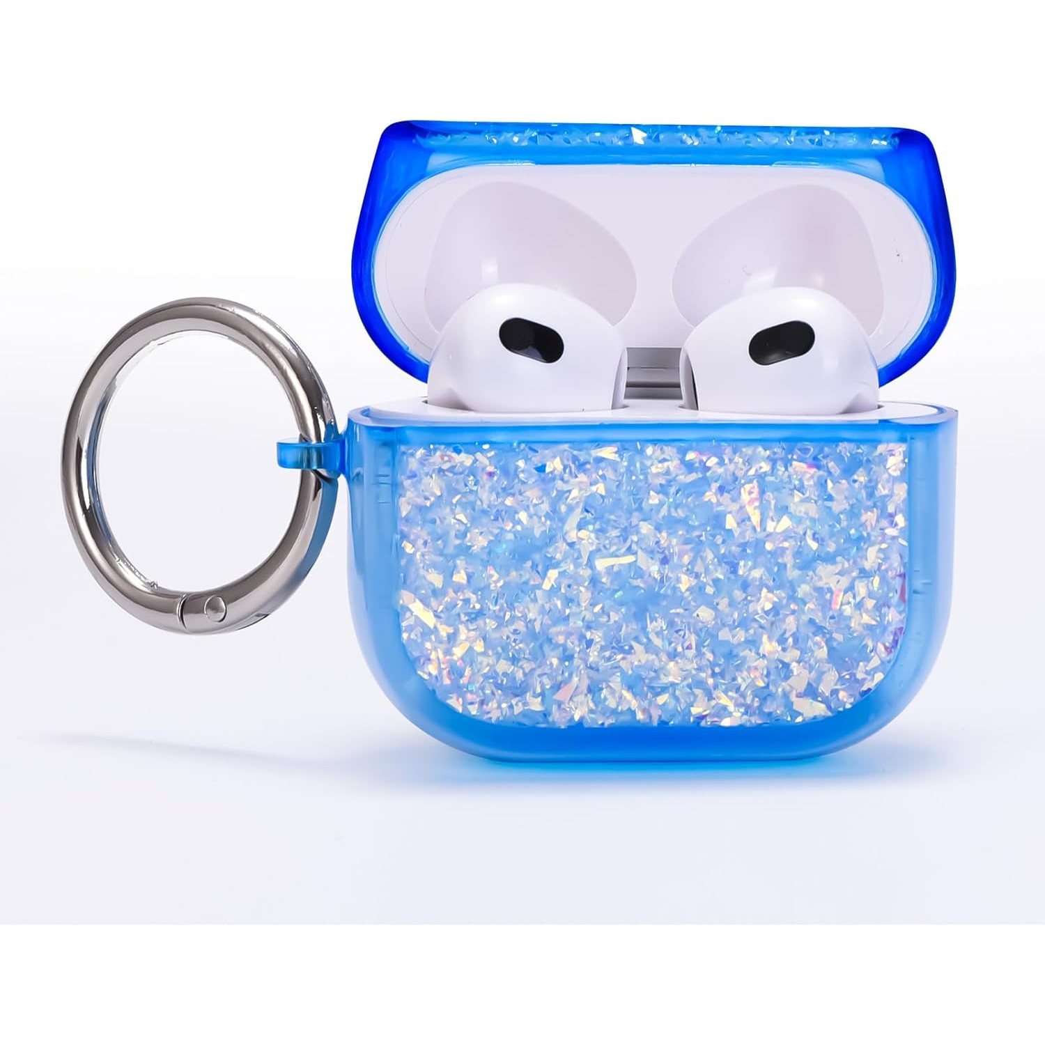 Earbud Case for Airpods 3rd 2021 Generation for Girls Women, Sparkle Bling Glitter Liquid Cute Soft Silicone