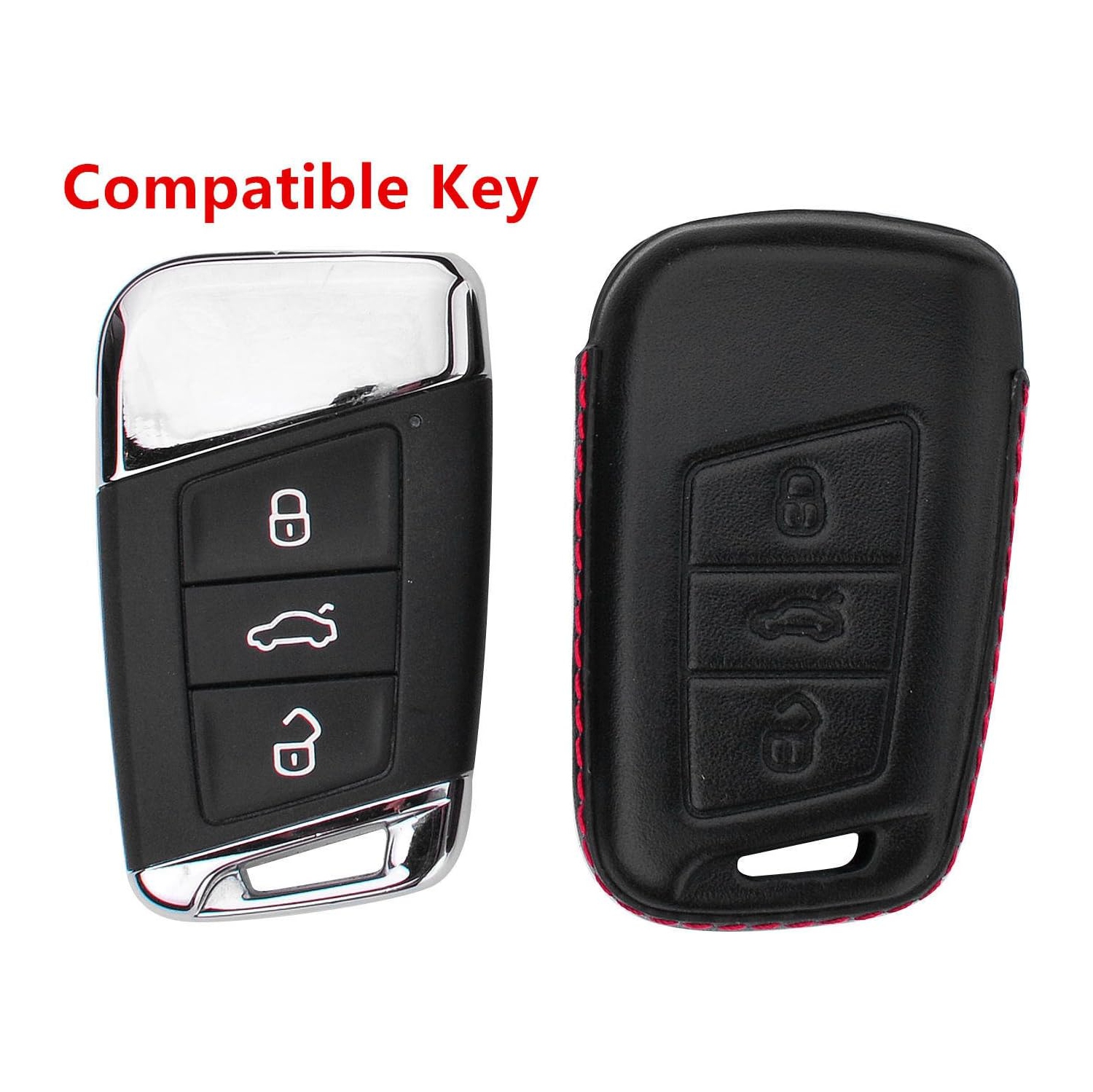 Housse pour porte-clés en cuir véritable pour Volkswagen Arteon Atlas Golf Alltrack Jetta GLI Pat Taos SEL