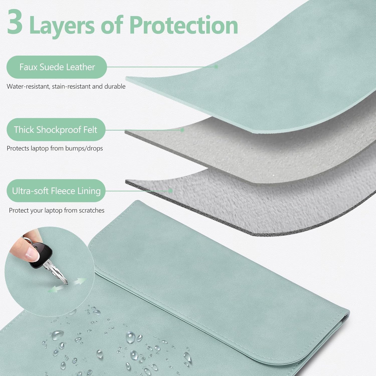 15 Inch Laptop Sleeve Bag for MacBook Air 15.3/15 M3/M2 Chip A3114 A2941 2023-2024, 15-inch Surface Laptop