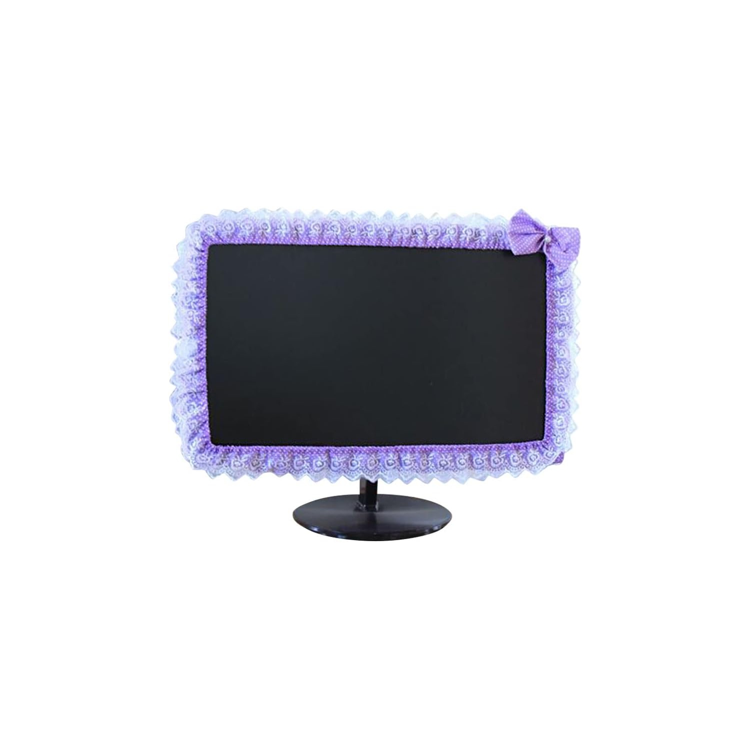 23"-26" Lovely Cute Computer Monitor Cover with Elastic Pen Pocket Bow-knot Laptop TV LCD Screen Monitor Decoration