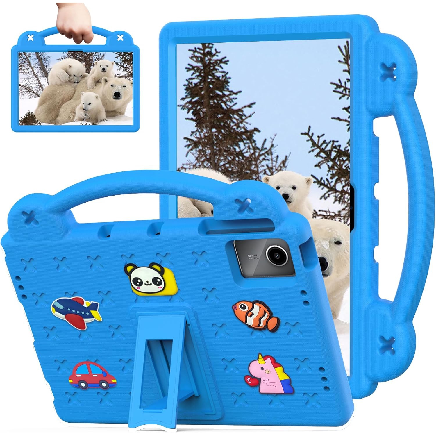 Kids Tablet Case for Lenovo tab M11/Redmi Pad SE 11 inch, Built-in Kickstand and Handle Shockproof Cute Cover