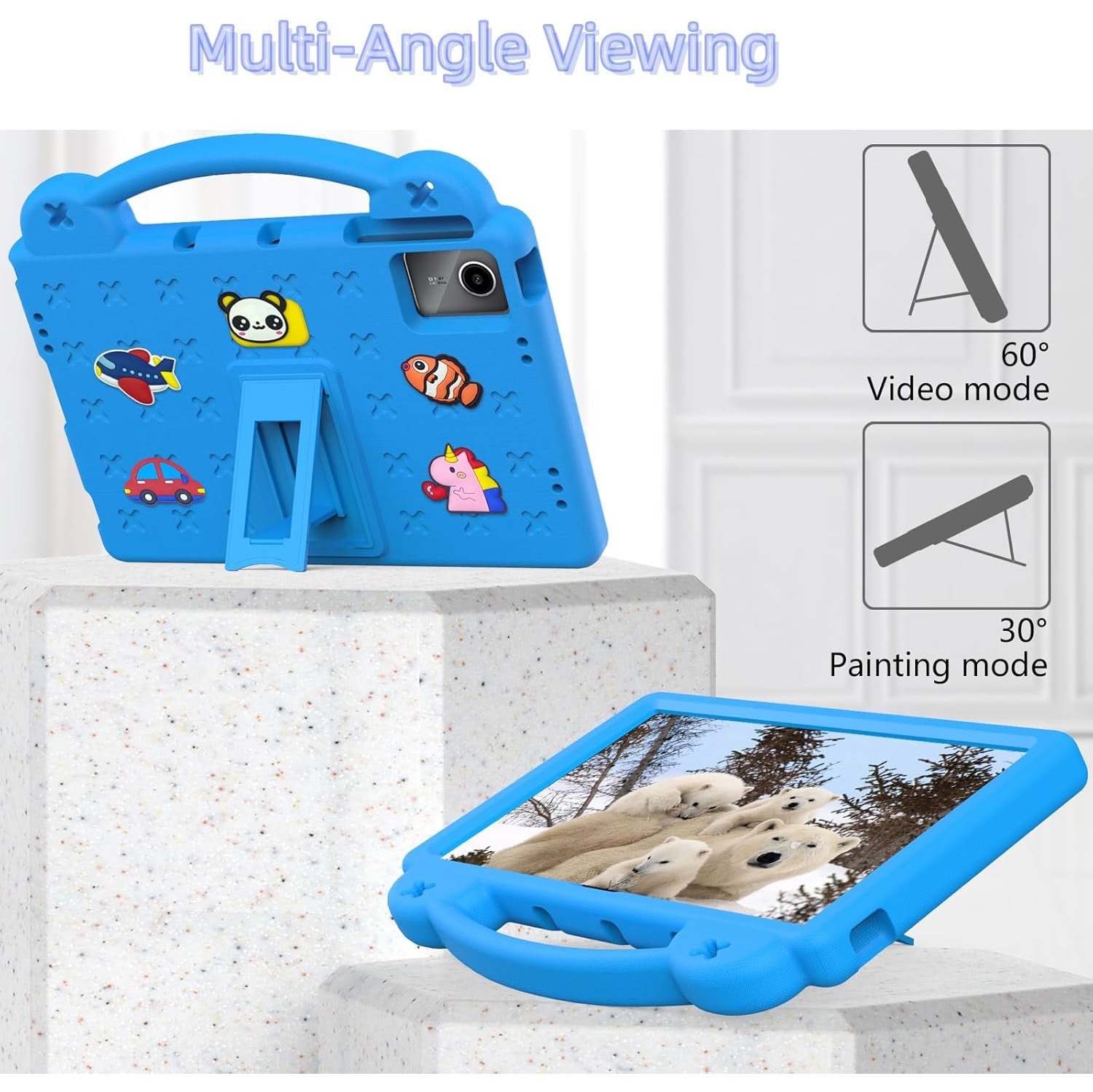 Kids Tablet Case for Lenovo tab M11/Redmi Pad SE 11 inch, Built-in Kickstand and Handle Shockproof Cute Cover