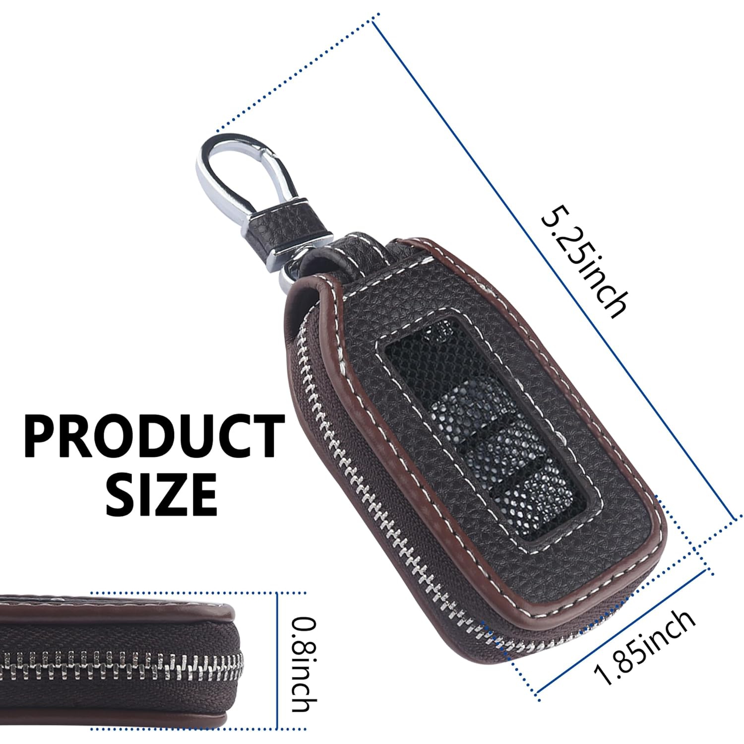 Car Key Fob Cover with Mesh Window,Leather Key Fob Case,Universal Key Fob Protector Car Accessories for Women & Men