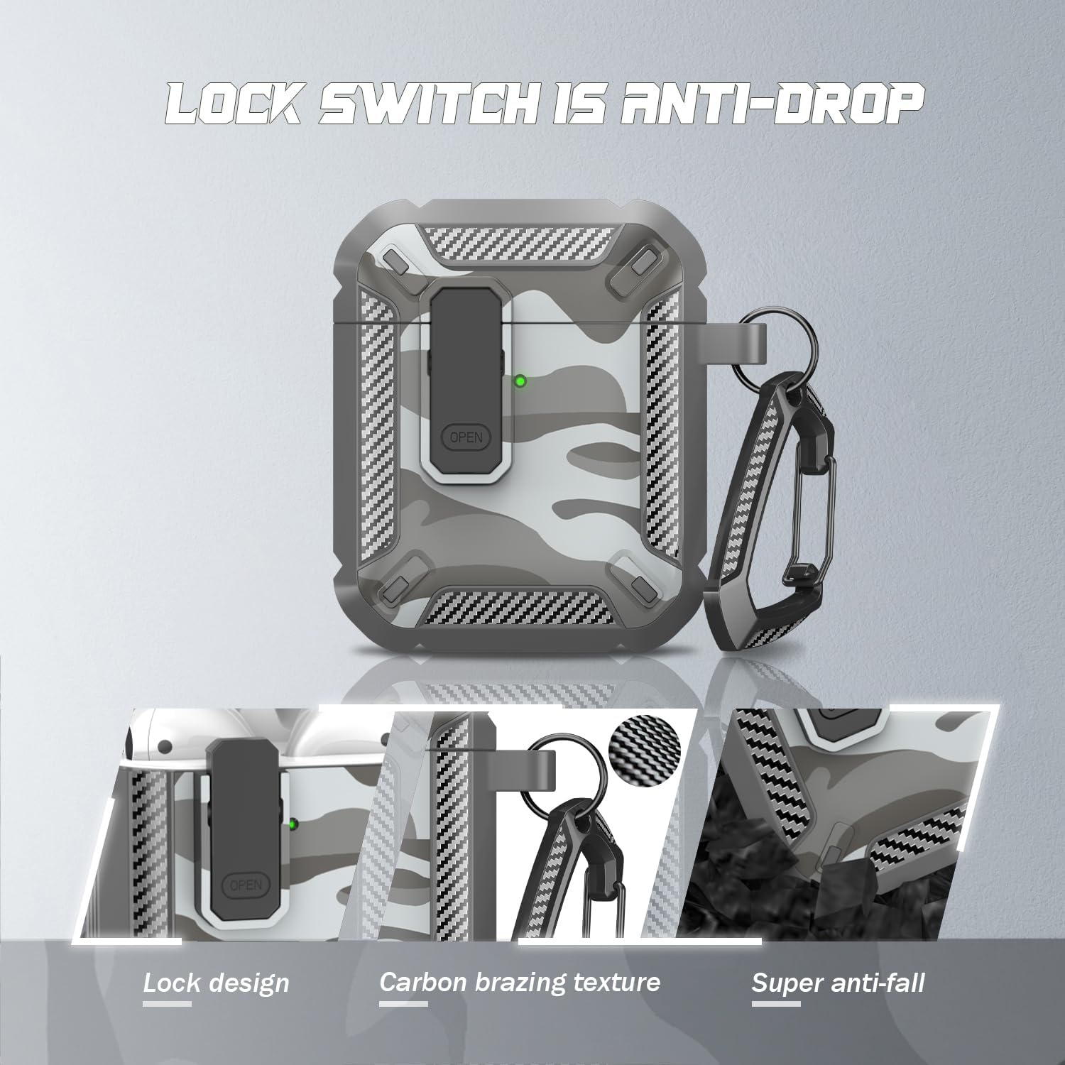 for AirPods 2nd Generation Case Cover with Cleaner Kit, Military Hard Shell Protective Armor with Lock