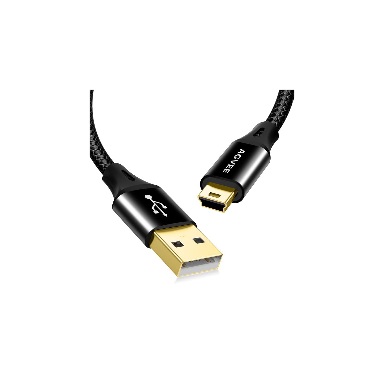 2 Pack 6ft Mini USB Cable, Braided Durable USB-A to Mini-B Charger Charging Cord for TI-84, Garmin GPS, Go-Pro