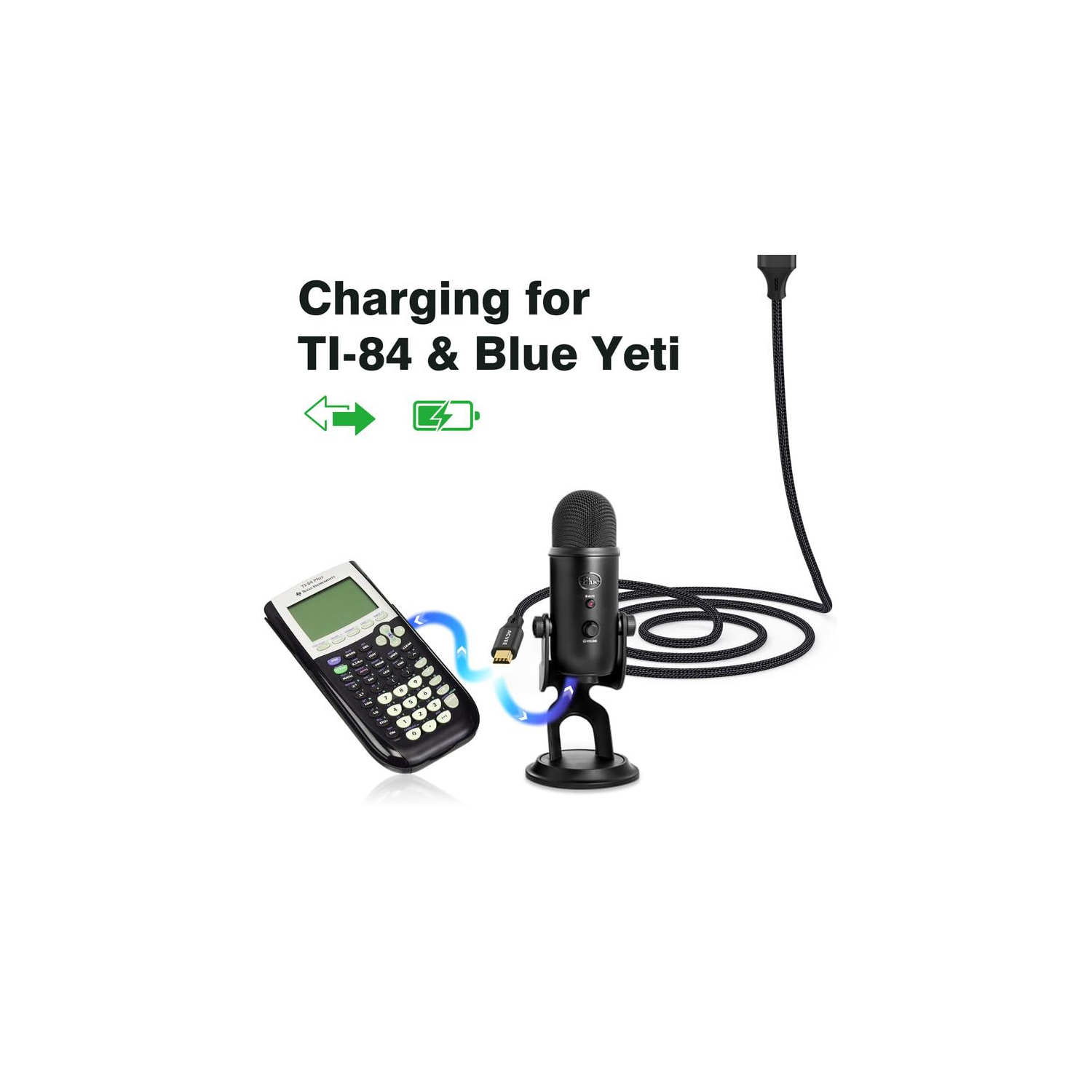 2 Pack 6ft Mini USB Cable, Braided Durable USB-A to Mini-B Charger Charging Cord for TI-84, Garmin GPS, Go-Pro