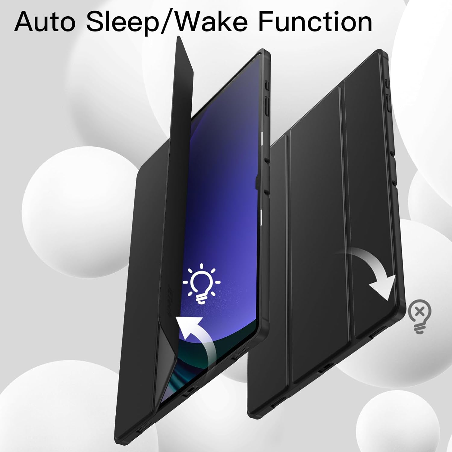 Case for Samsung Galaxy Tab S9 Ultra 14.6 Inch with S Pen Holder, Soft TPU Tri-Fold Stand Protective Tablet