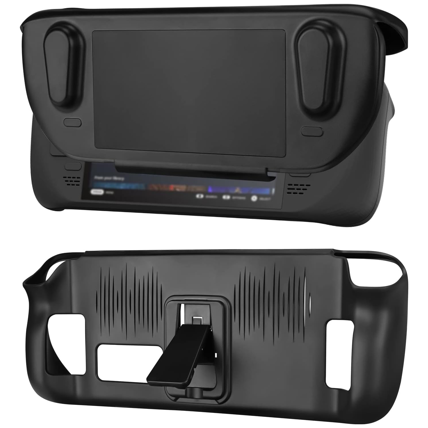 Étui de protection avec béquille compatible avec Steam Deck, protecteur de couvercle en TPUR avec base, couvercle protecteur