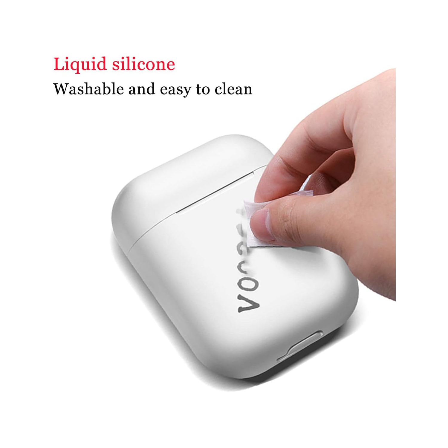 Compatible with AirPods Case Cover Silicone Protective Skin for Airpods Case 2&1 Black/Sand Pink