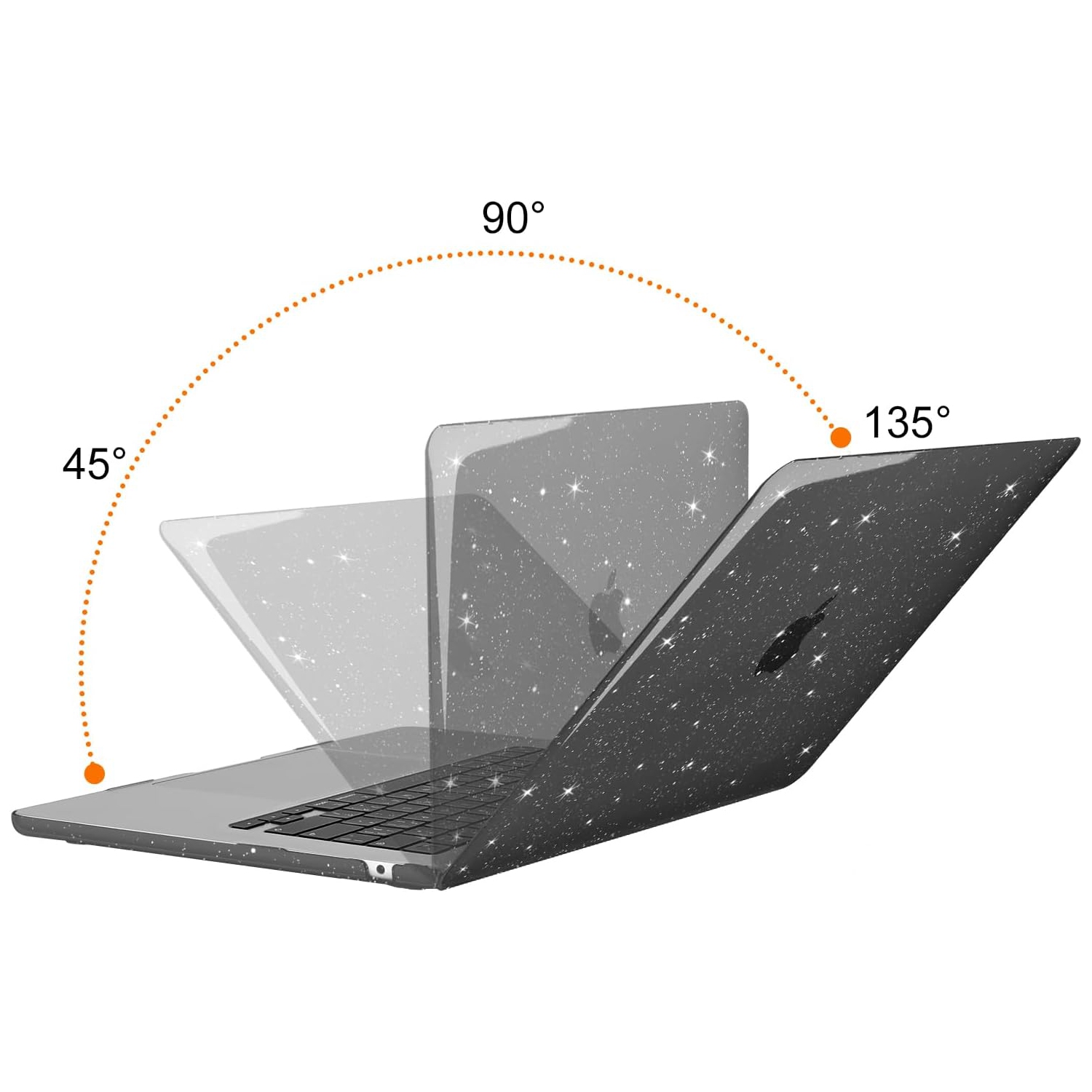 Compatible with MacBook Air 15 inch Case 2023 2024 Release M3 A3114 M2 A2941, Sparkly Glitter Hard