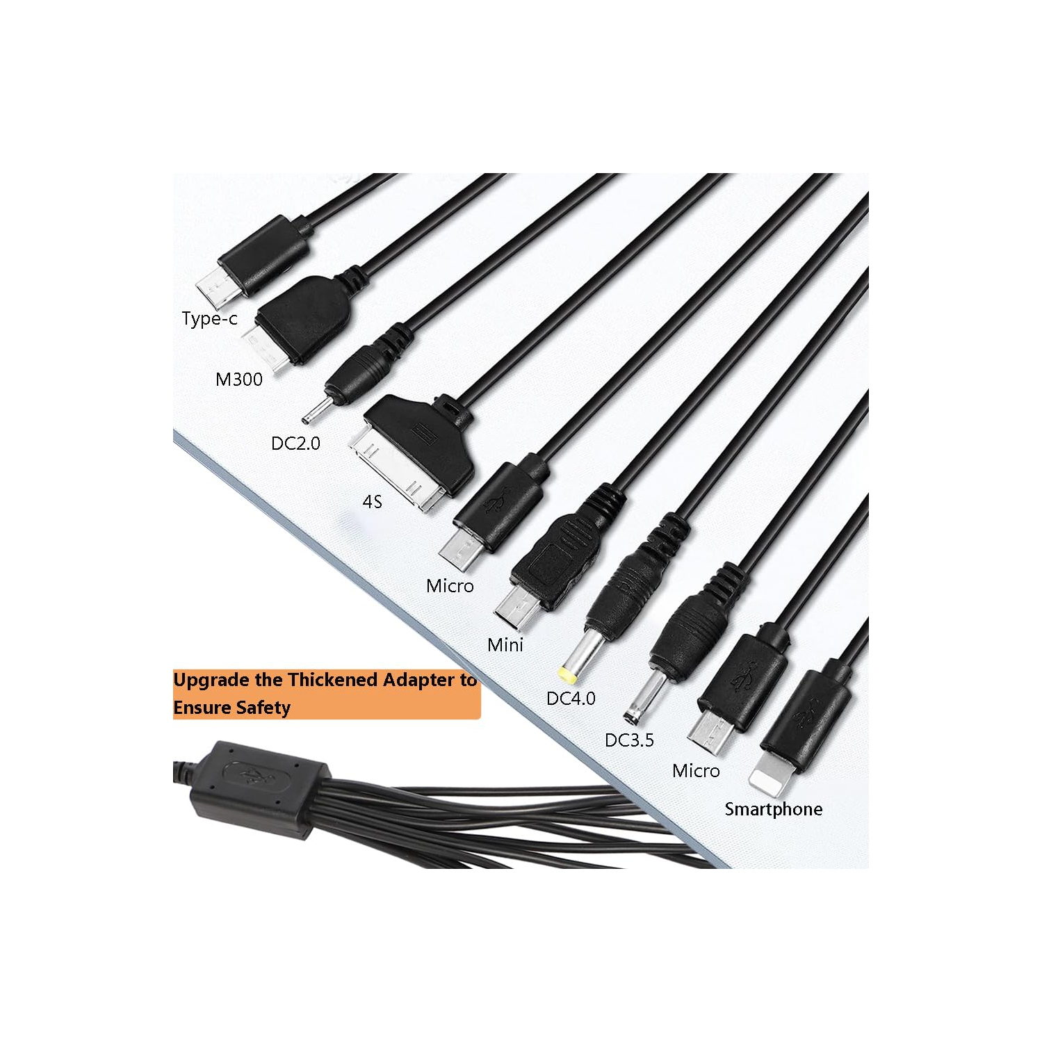 10 in 1 Universal Multifunction Cable Fit USB Charger Cell Mobile Phone Mp4 Zaf Black