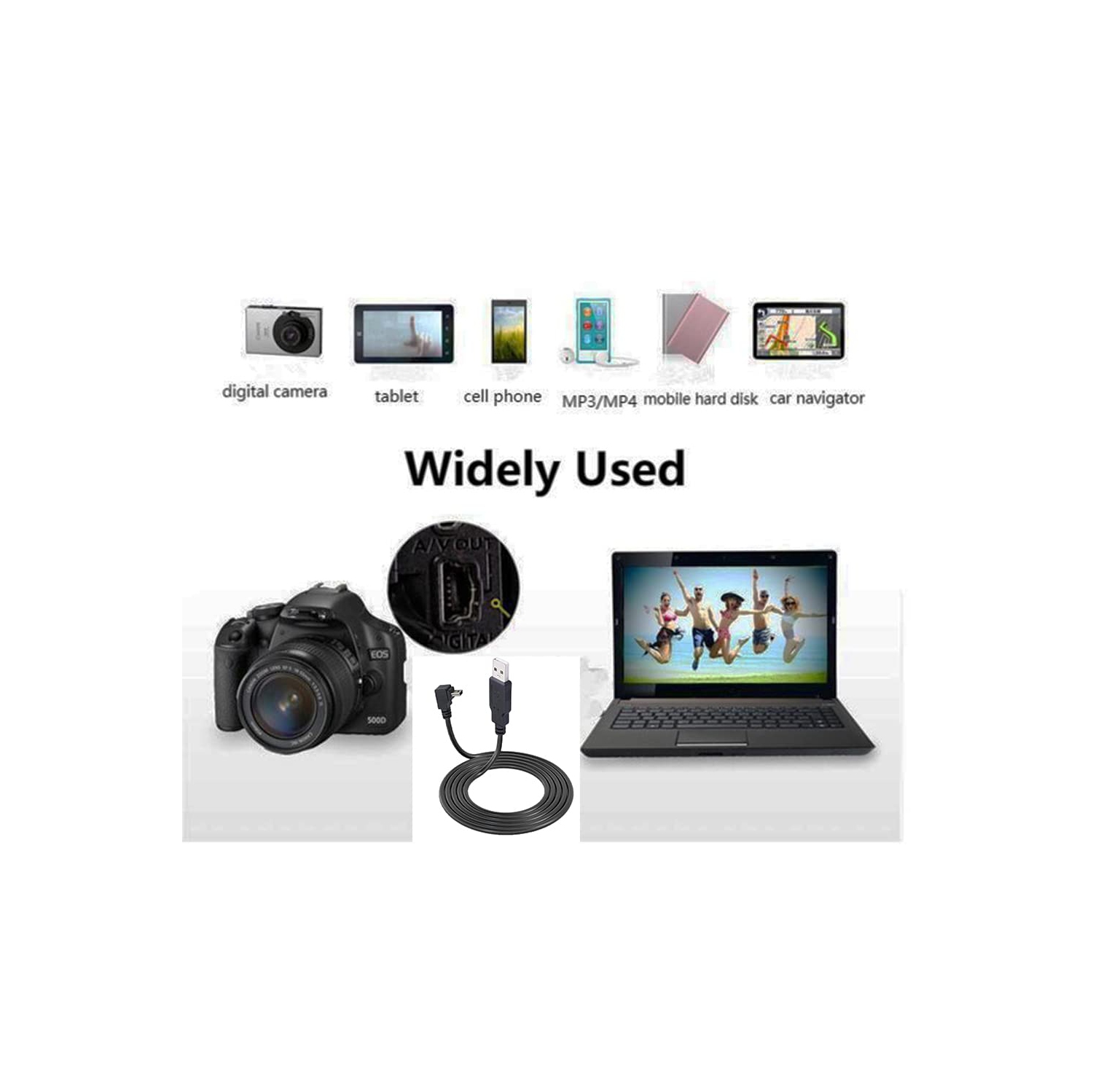 90 Degree Mini USB Cable Angle Mini 5pin USB B Male to USB 2.0 Male Data Sync Charging Extension Cable