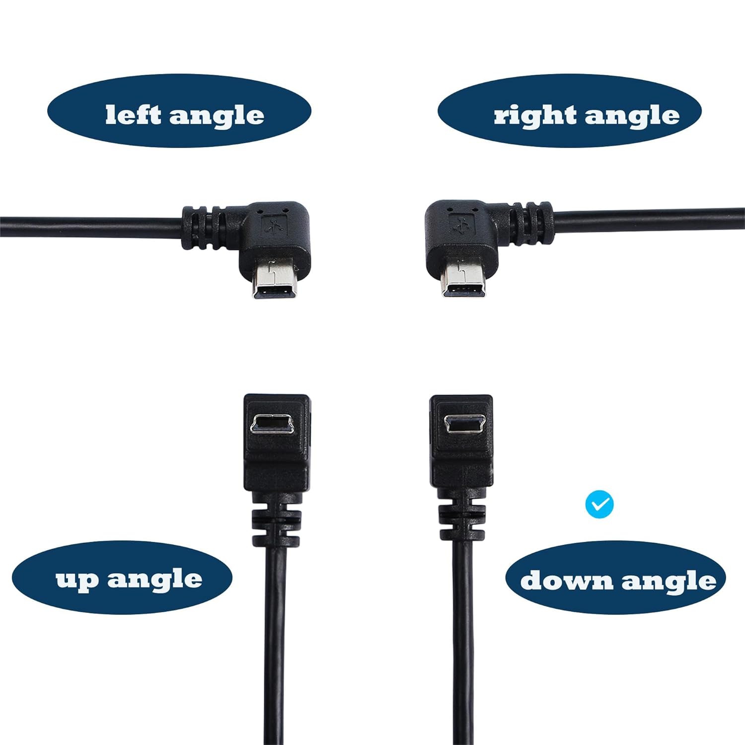 90 Degree Mini USB Cable Angle Mini 5pin USB B Male to USB 2.0 Male Data Sync Charging Extension Cable