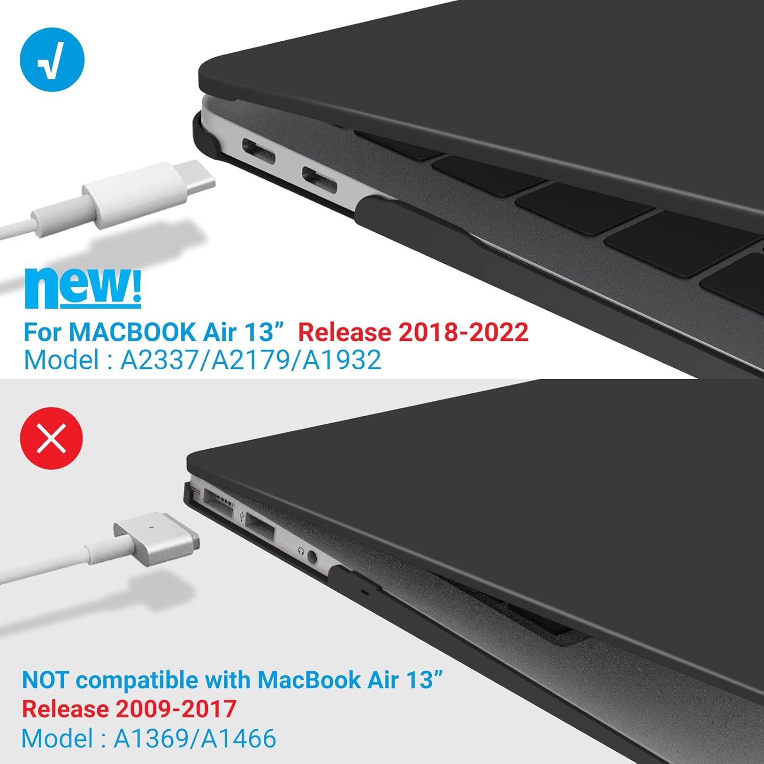 Compatible with New MacBook Air 13 inch Case 2022 2021 2020 M1 A2337 A2179 A1932, Hard Shell Case