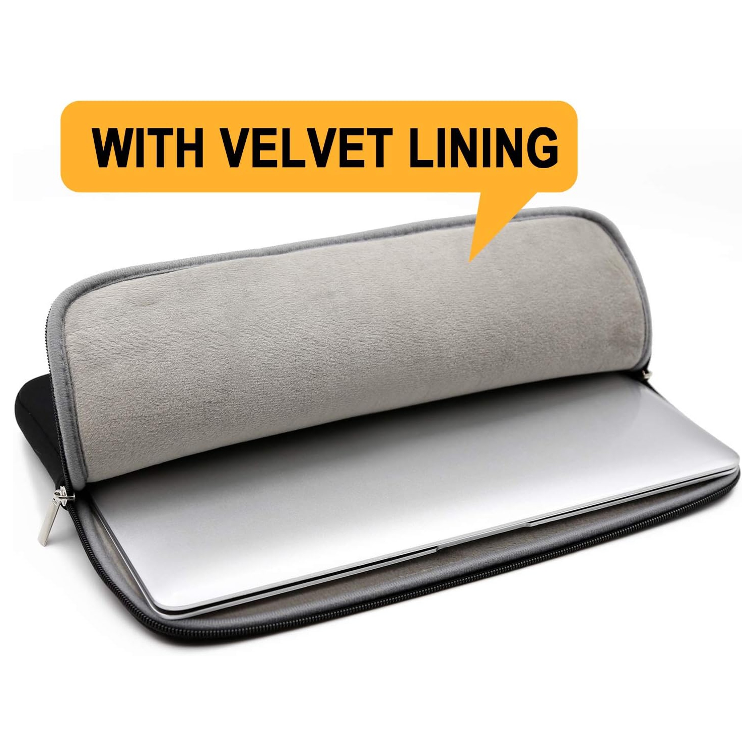 RAINYEAR 15.6 Inch Laptop Sleeve Case Soft Fluffy Lining Cover Bag Compatible with 15.6" Notebook Computer Chromebook