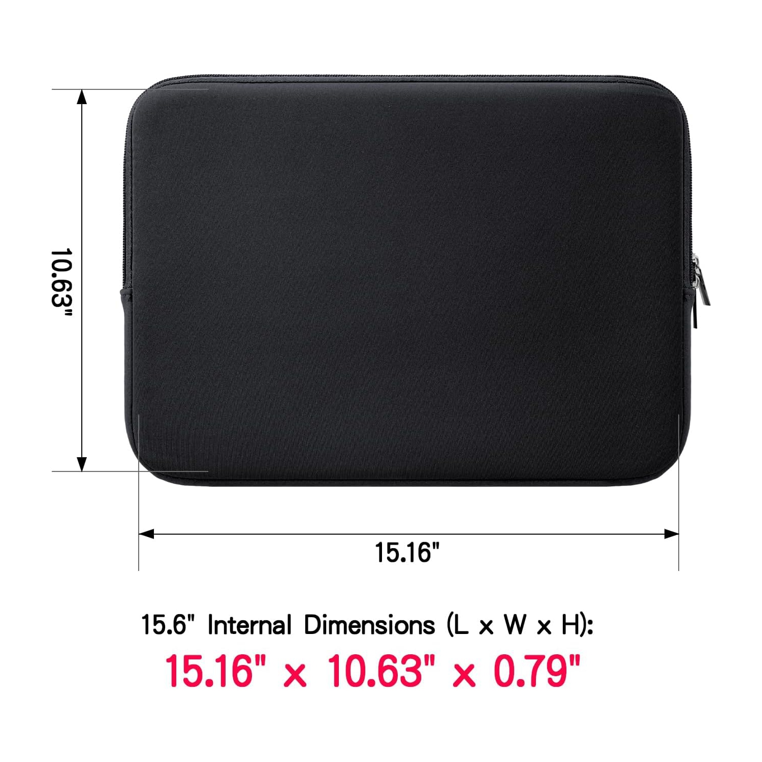 RAINYEAR 15.6 Inch Laptop Sleeve Case Soft Fluffy Lining Cover Bag Compatible with 15.6" Notebook Computer Chromebook