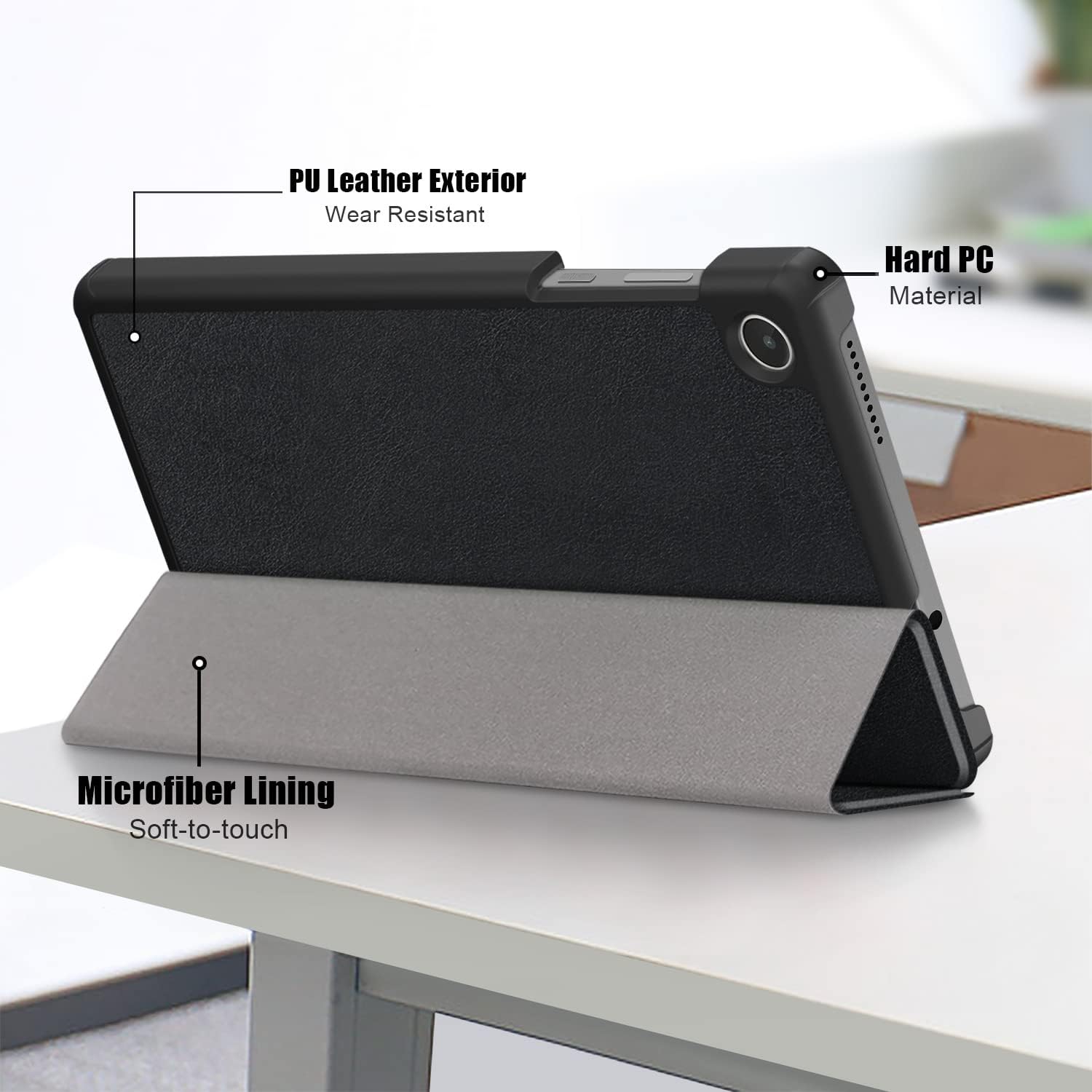 Case for Lenovo Tab M8 4th Gen 2023, Folding Folio Ultra-Thin PU Leather Stand Case Cover for Lenovo Tab M8 4th