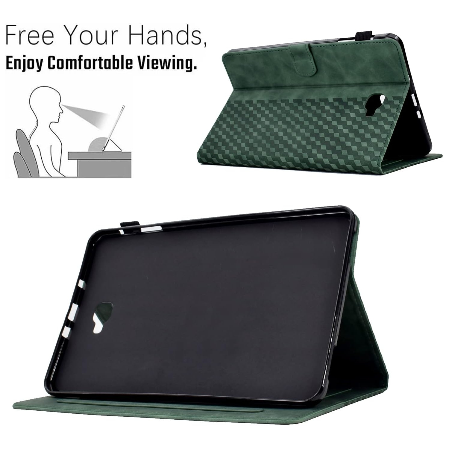 Samsung – Étui pour tablette Galaxy Tab A 10,1 po 2016 po, étui folio avec support en cuir PU à motif en relief avec [