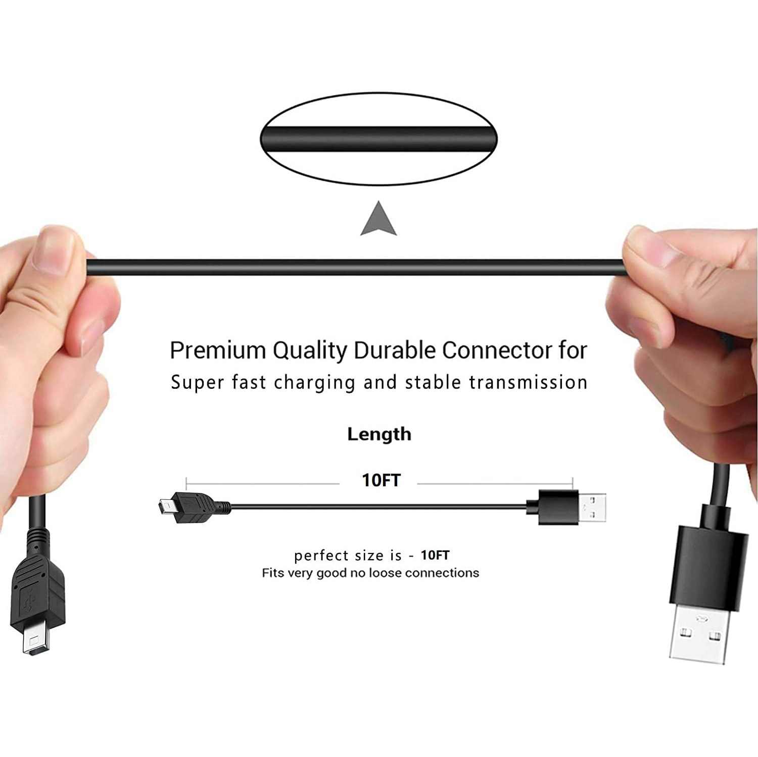 Charging Cable Fit for TI-84 Plus CE Graphing Calculators, TI 89 Titanium, TI-84 Plus C Silver Edition, TI Nspire CX