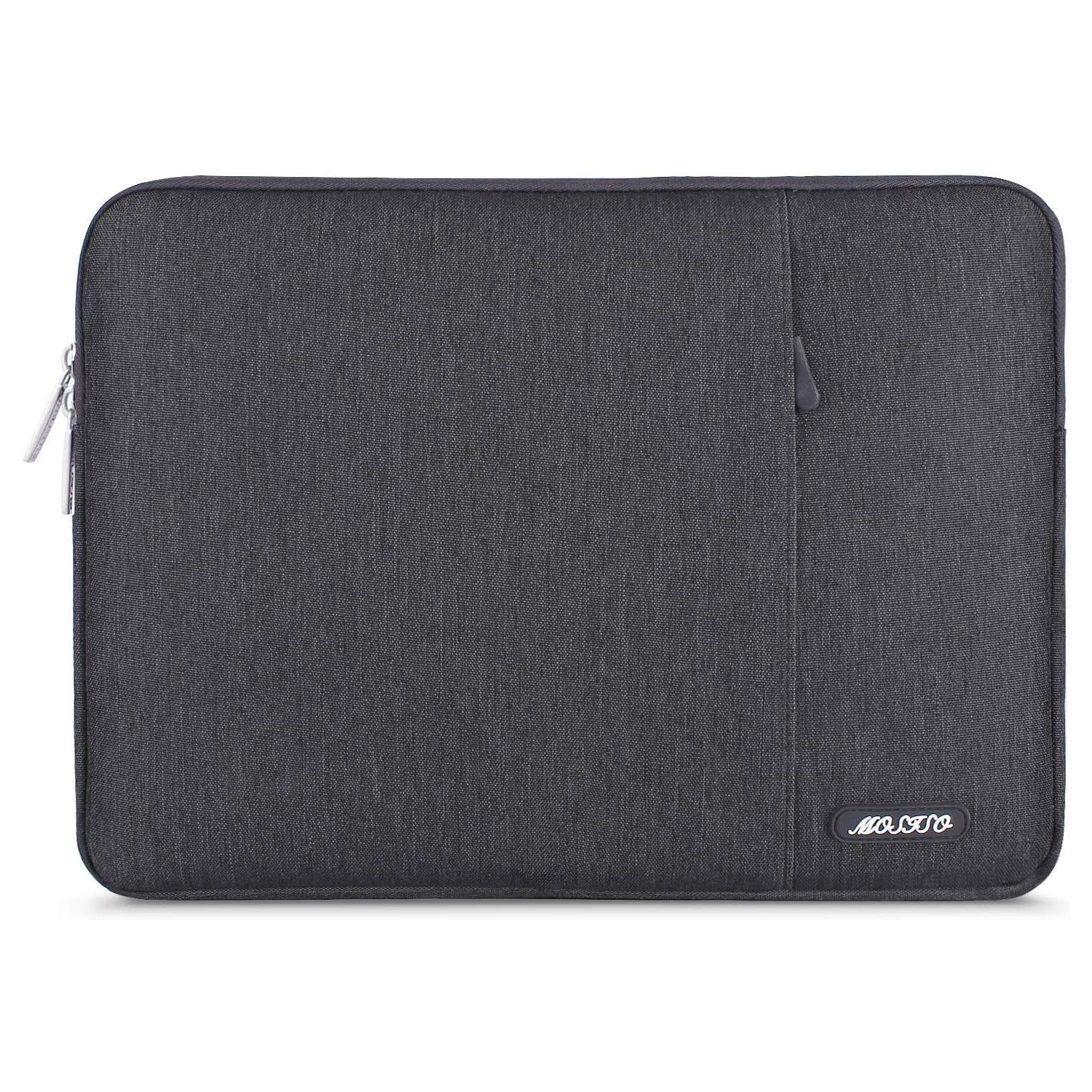 Housse pour ordinateur portatif compatible avec 15&nbsp;po pour ordinateur portatif, étui vertical en polyester avec pochette, gris cosmique