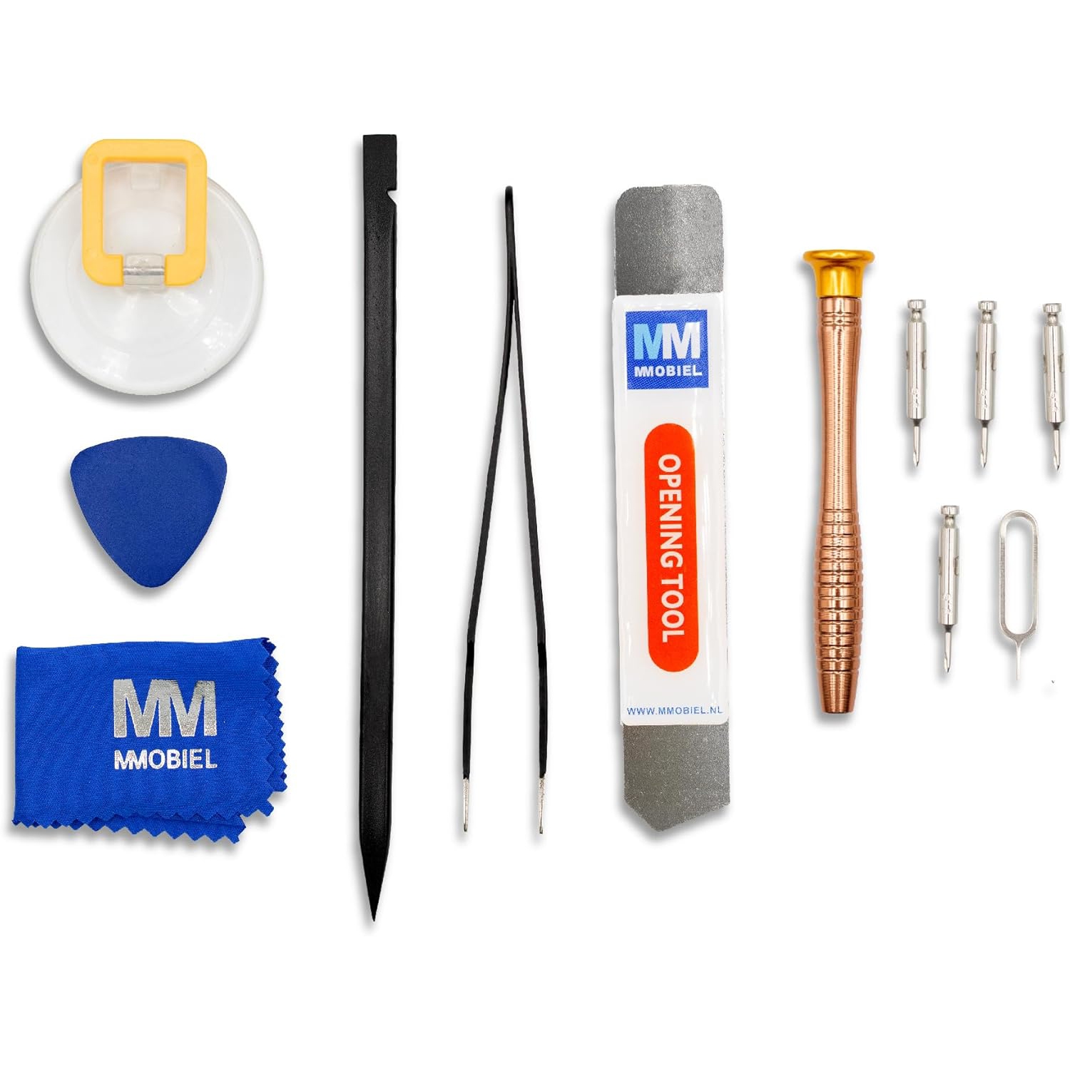 Trousse de réparation de téléphone compatible avec iPhone – Jeu d'outils d'ouverture de tournevis – Trousse de réparation 12-en-1 – Écran