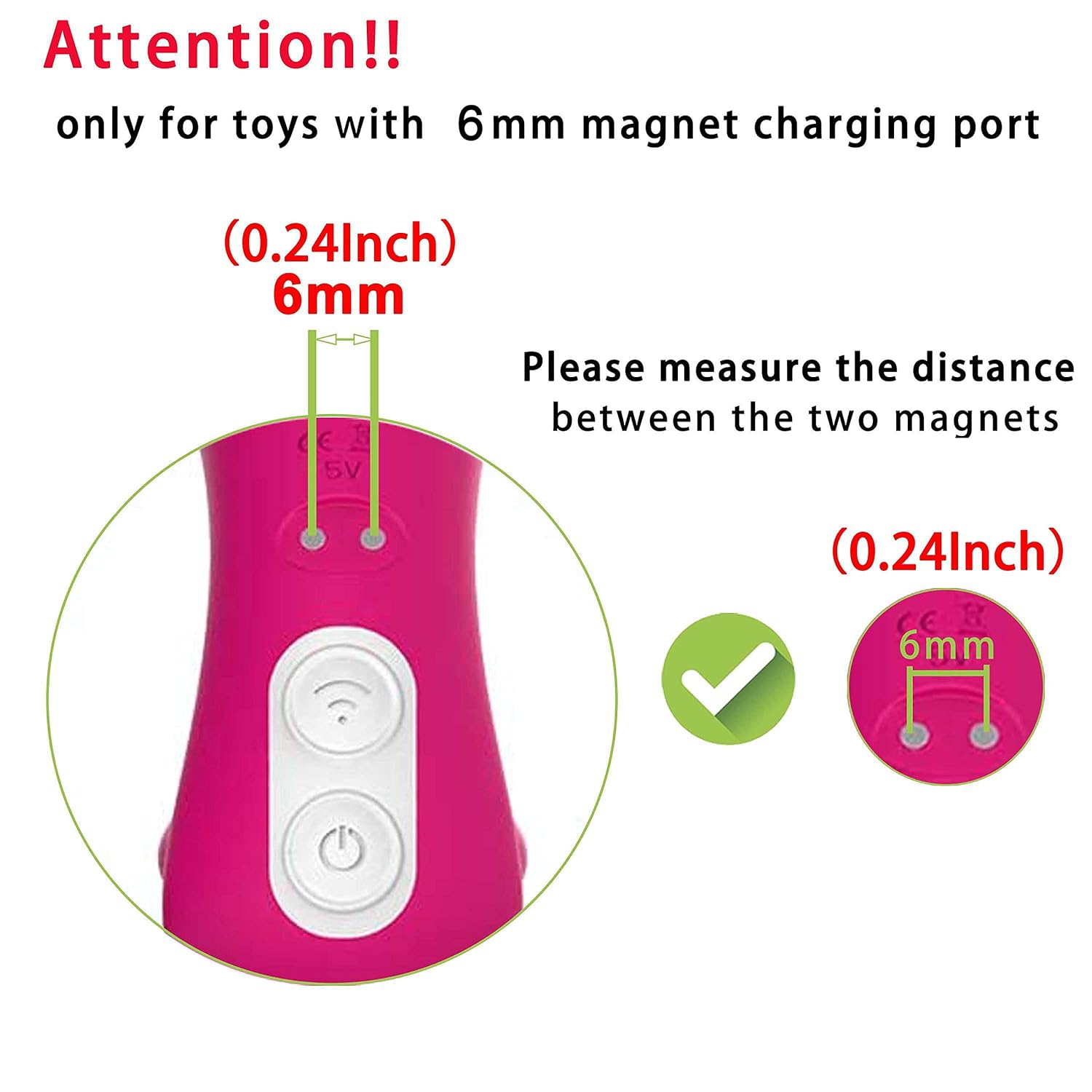 Magnetic USB DC Charger Cable Replacement Charging Cord-(6mm/0.24in)