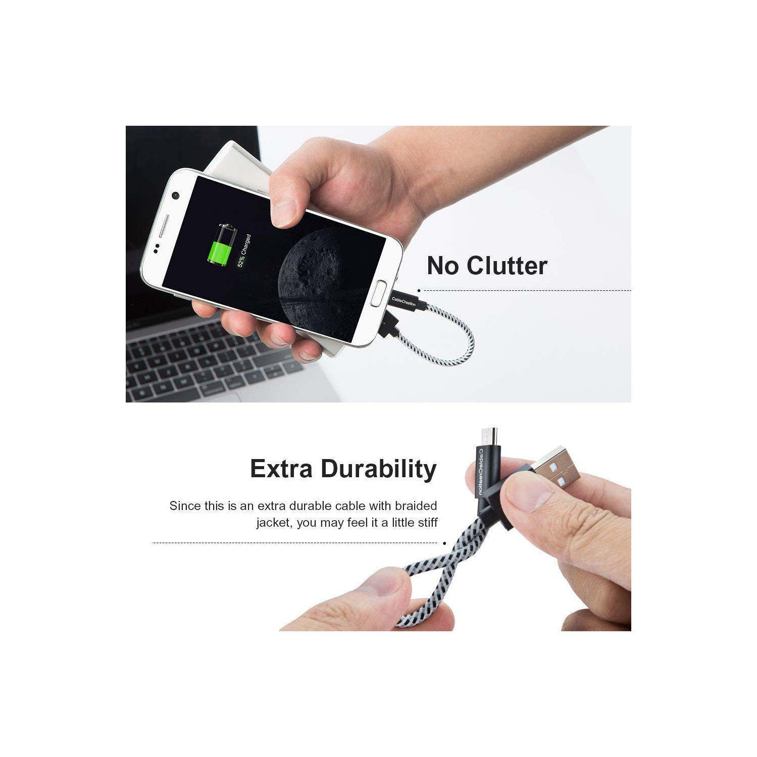 [2-Pack] Short ro USB Cable 0.5FT, Short USB to ro USB Cable Fast Charger Cable Works with PS5,