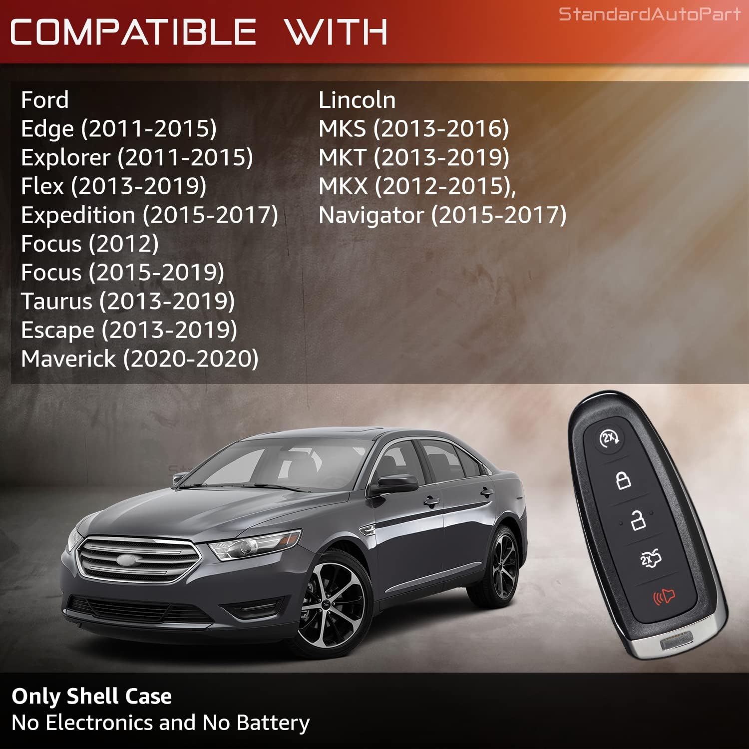 Porte-clés intelligent compatible avec le Ford Edge Explorer Flex Taurus Focus Expedition Escape