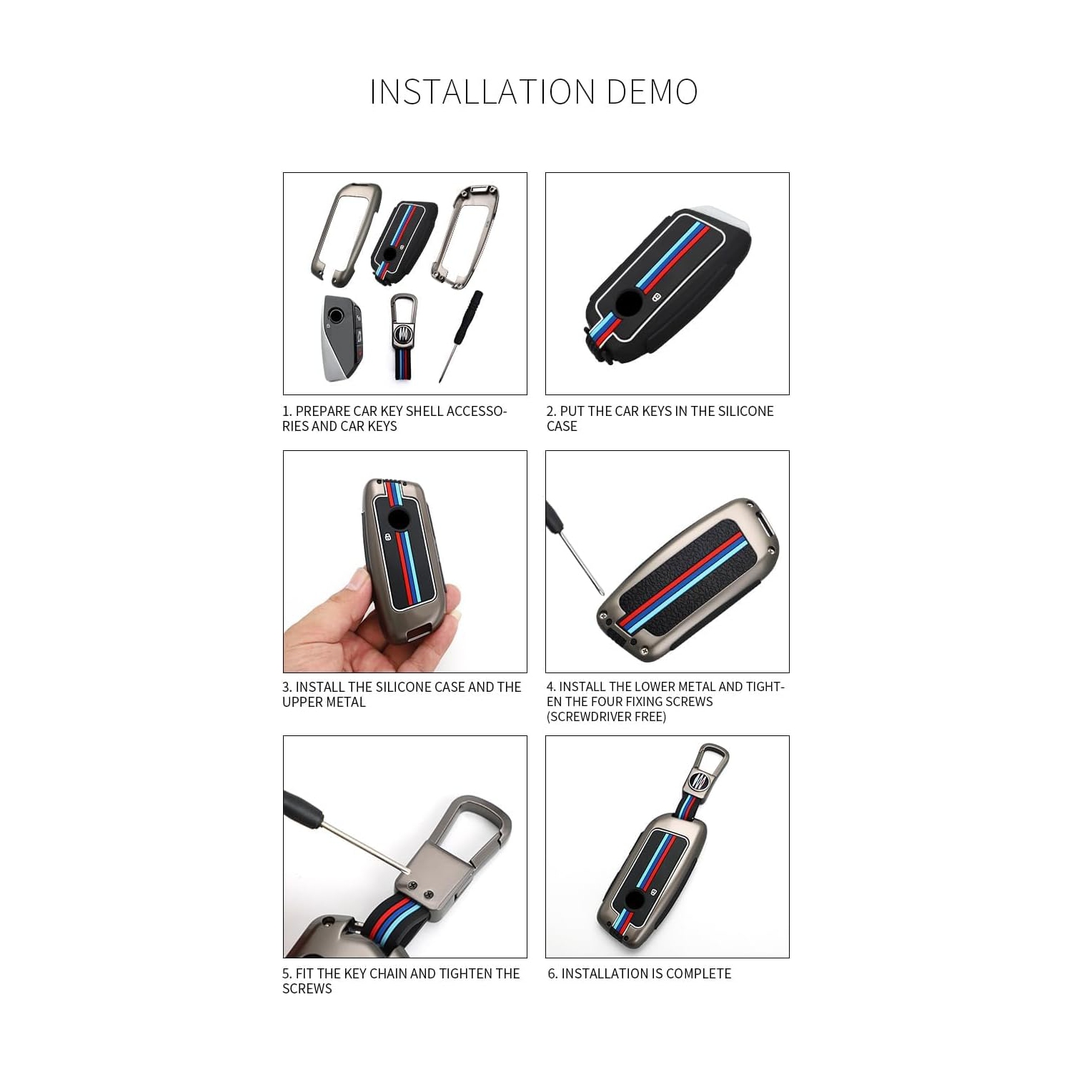 Compatible with BMW Key Fob Cover with Keychain X5 X6 2024/2 3 5 7 Series X1 X7 iX i7 XM 2023-2024, for BMW