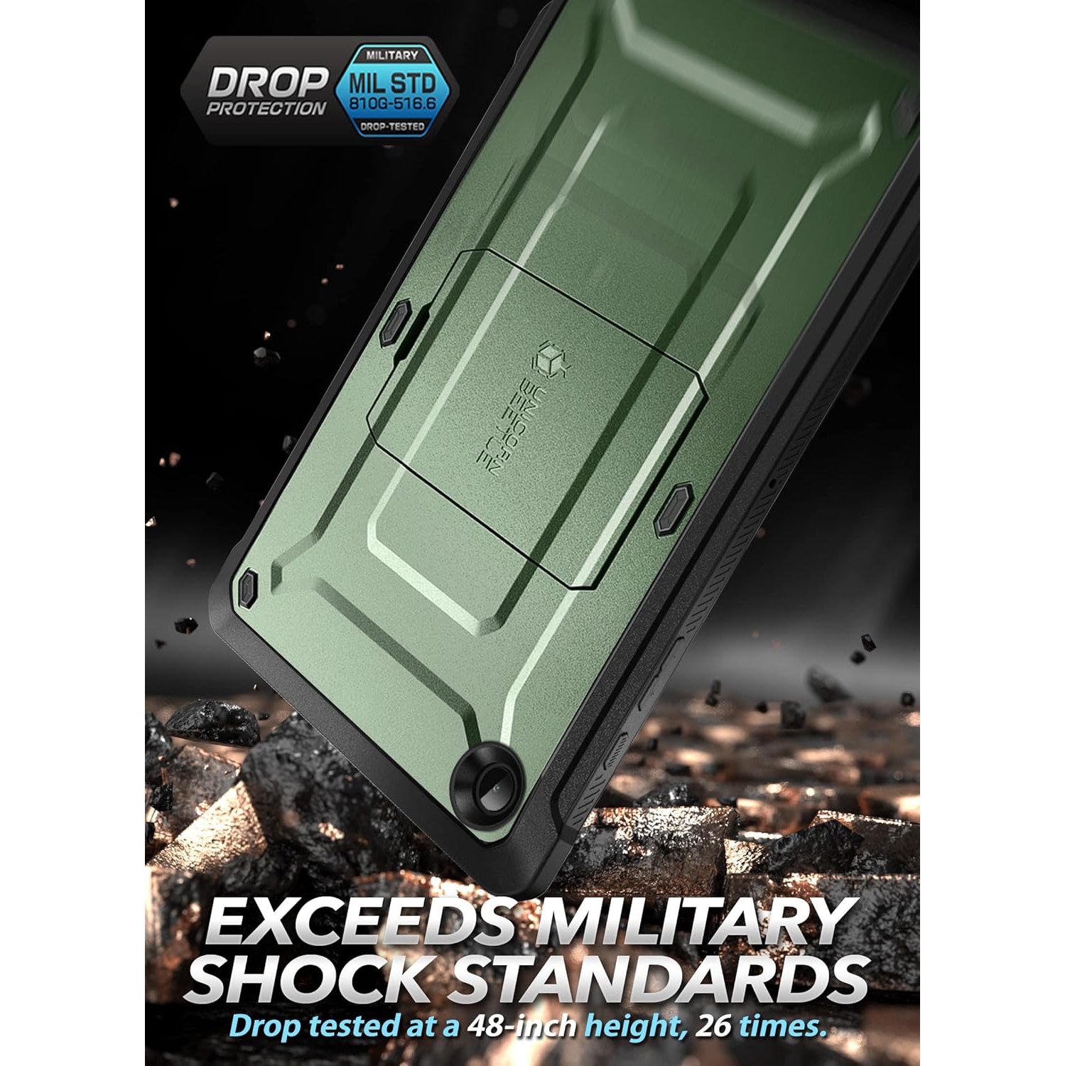 for Galaxy Tab A8 Case with Stand, [Built-in Screen Protector] Full-Body ged Shockproof