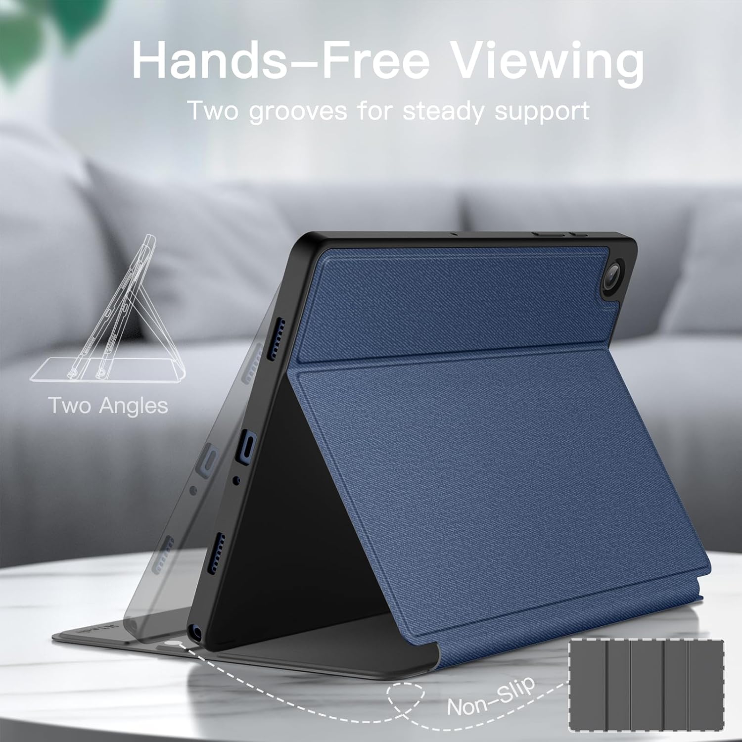 Étui pour Samsung Galaxy Tab A9+/A9 Plus de 11&nbsp;po 2023, étui folio mince pour tablette, multi-angle