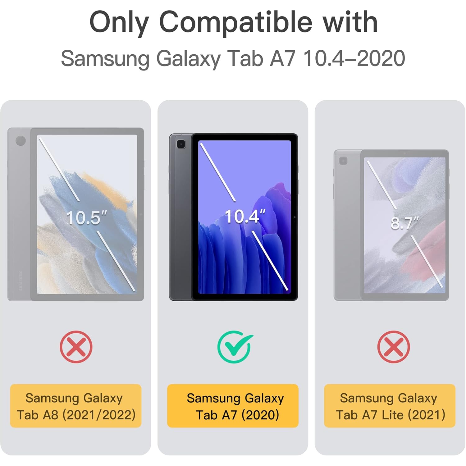 Case for Samsung Galaxy Tab A7 10.4-Inch 2020, NOT for Tab A7 Lite, Slim Translucent Back