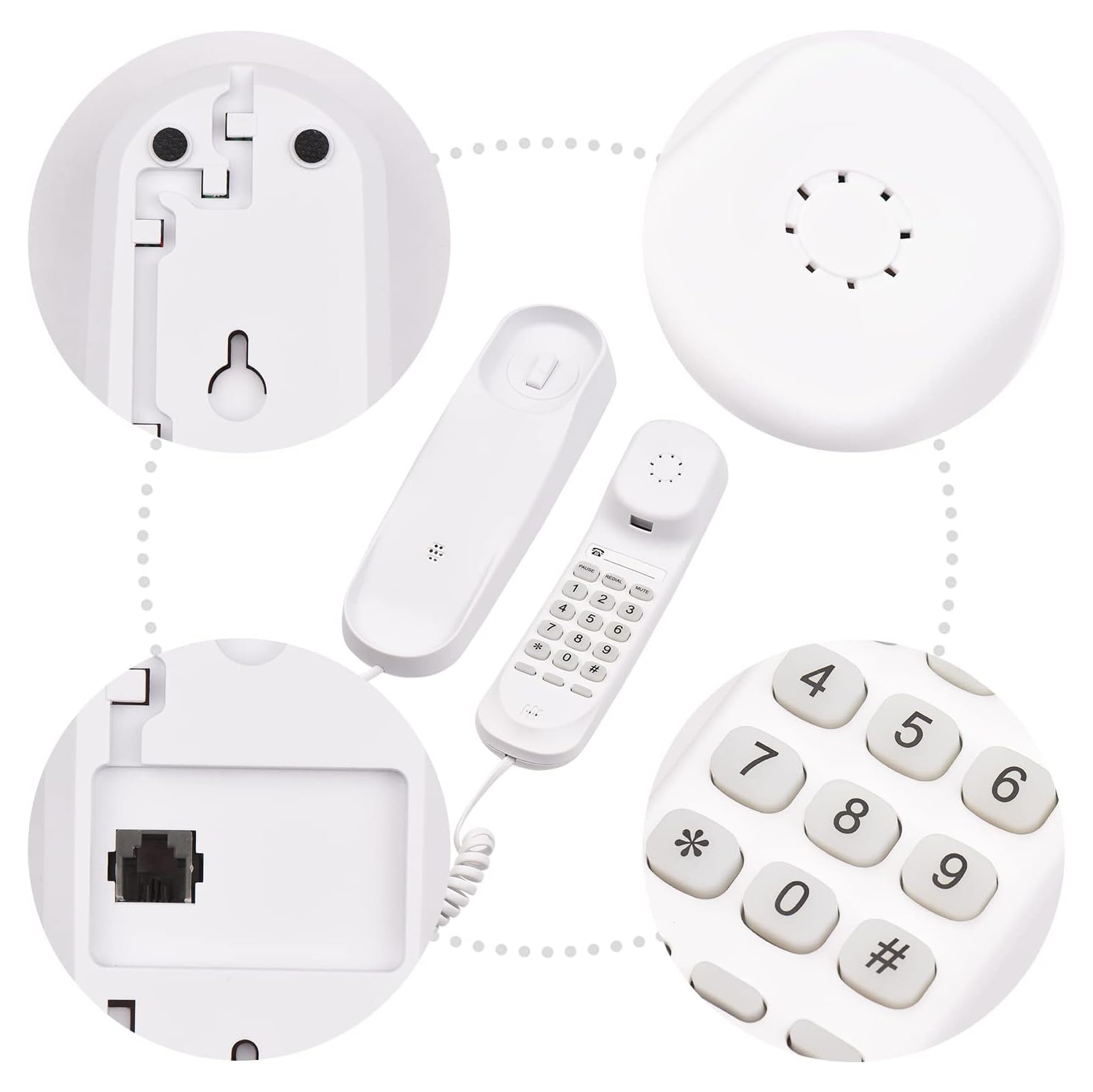 Téléphone avec fil, téléphone fixe pour la maison avec cordon, aucun cordon d'alimentation c.a./y requis Téléphone mural