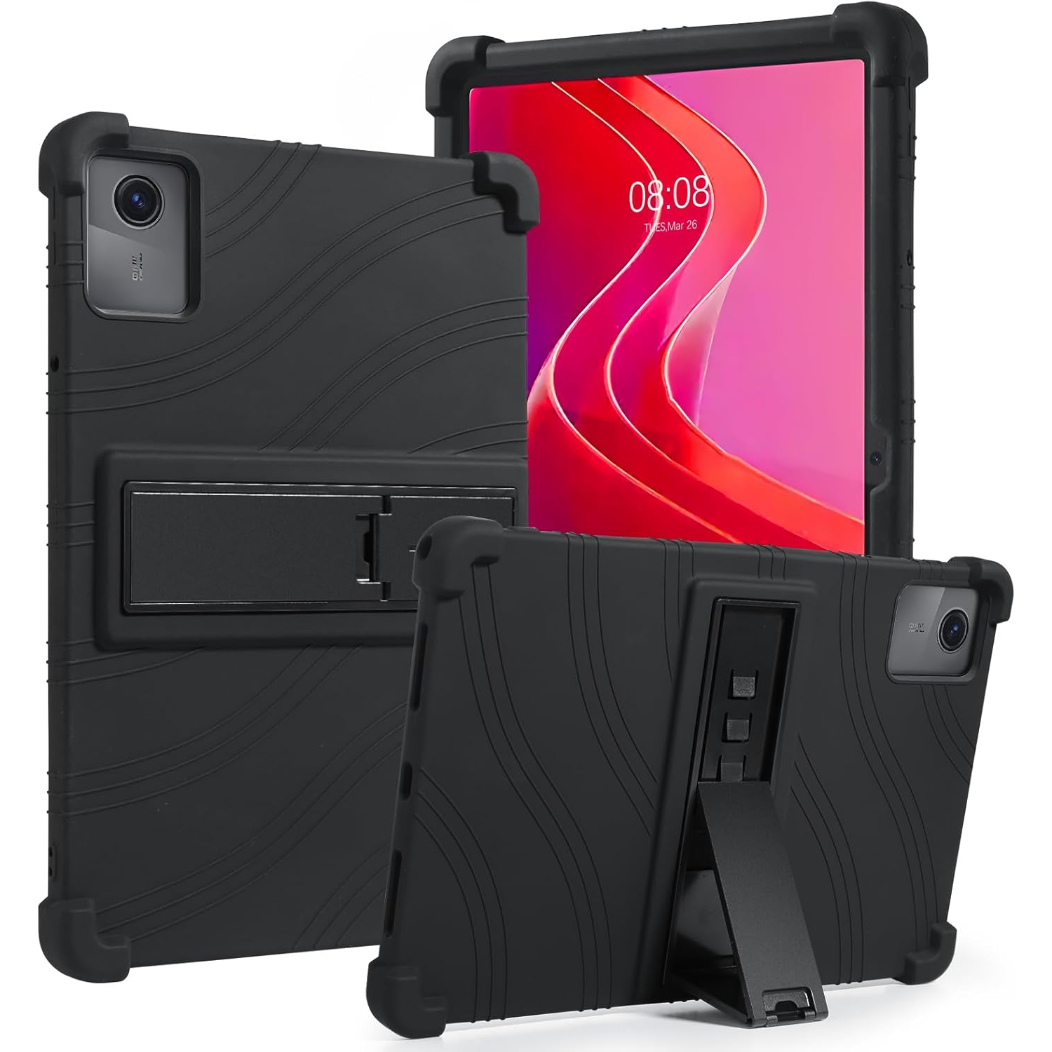 Case for Lenovo Tab M11 2024, Soft Silicone Tablet Case with Adjustable Stand Kids Friendly Protective Cover