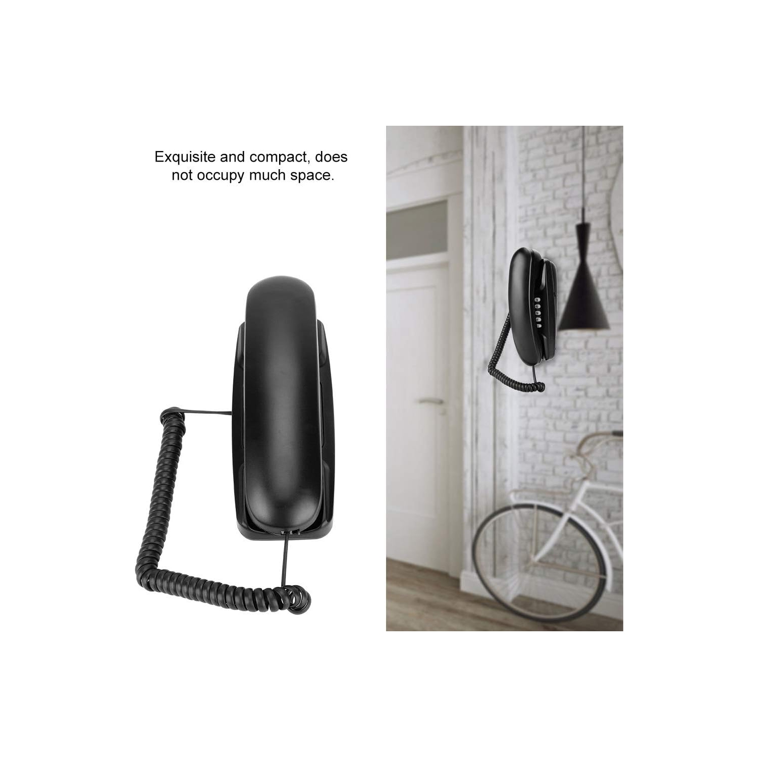Montage mural, sans afficheur Téléphone filaire Téléphone professionnel compact Téléphone résidentiel pour la famille hôtelière