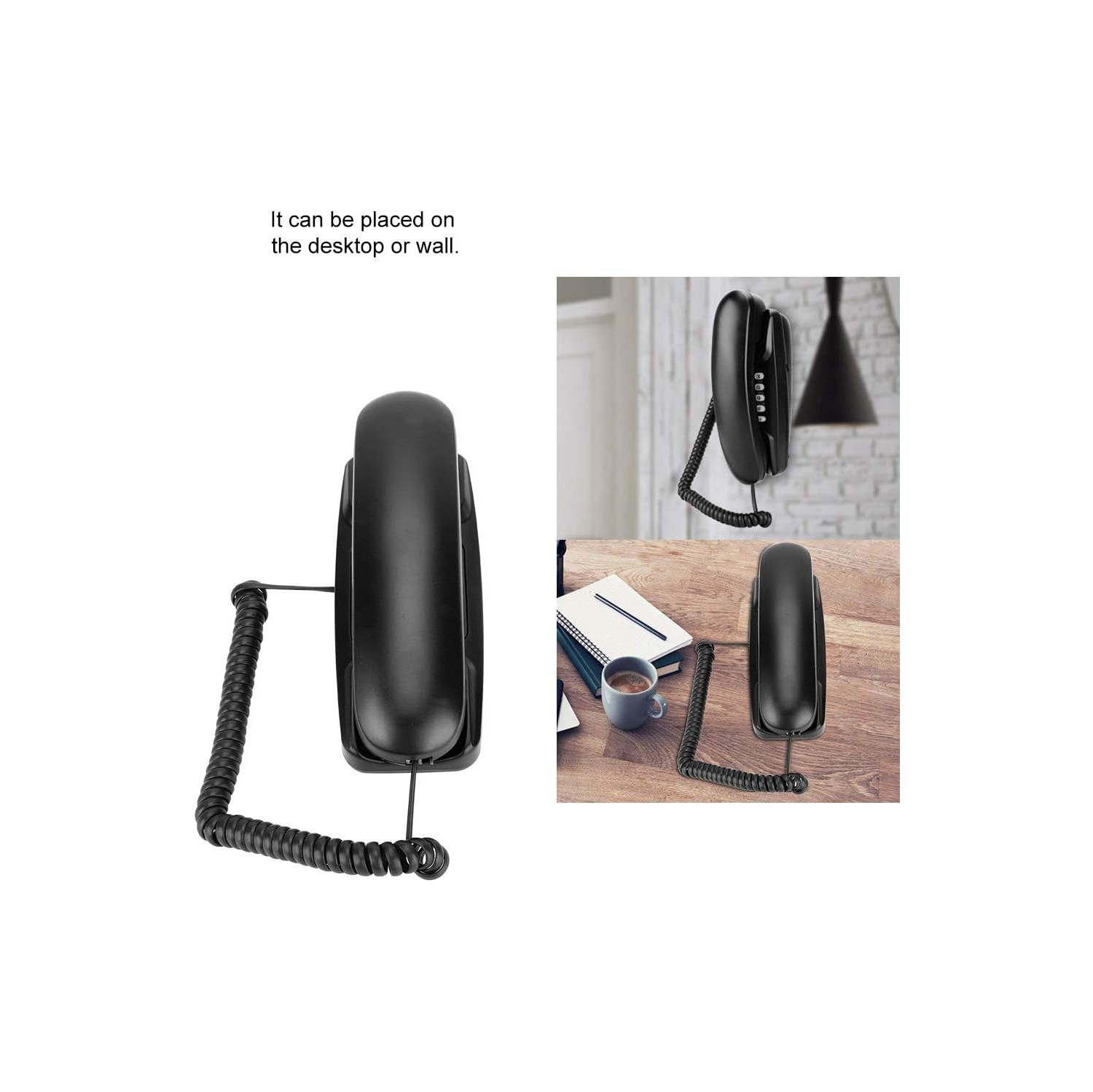 Montage mural, sans afficheur Téléphone filaire Téléphone professionnel compact Téléphone résidentiel pour la famille hôtelière